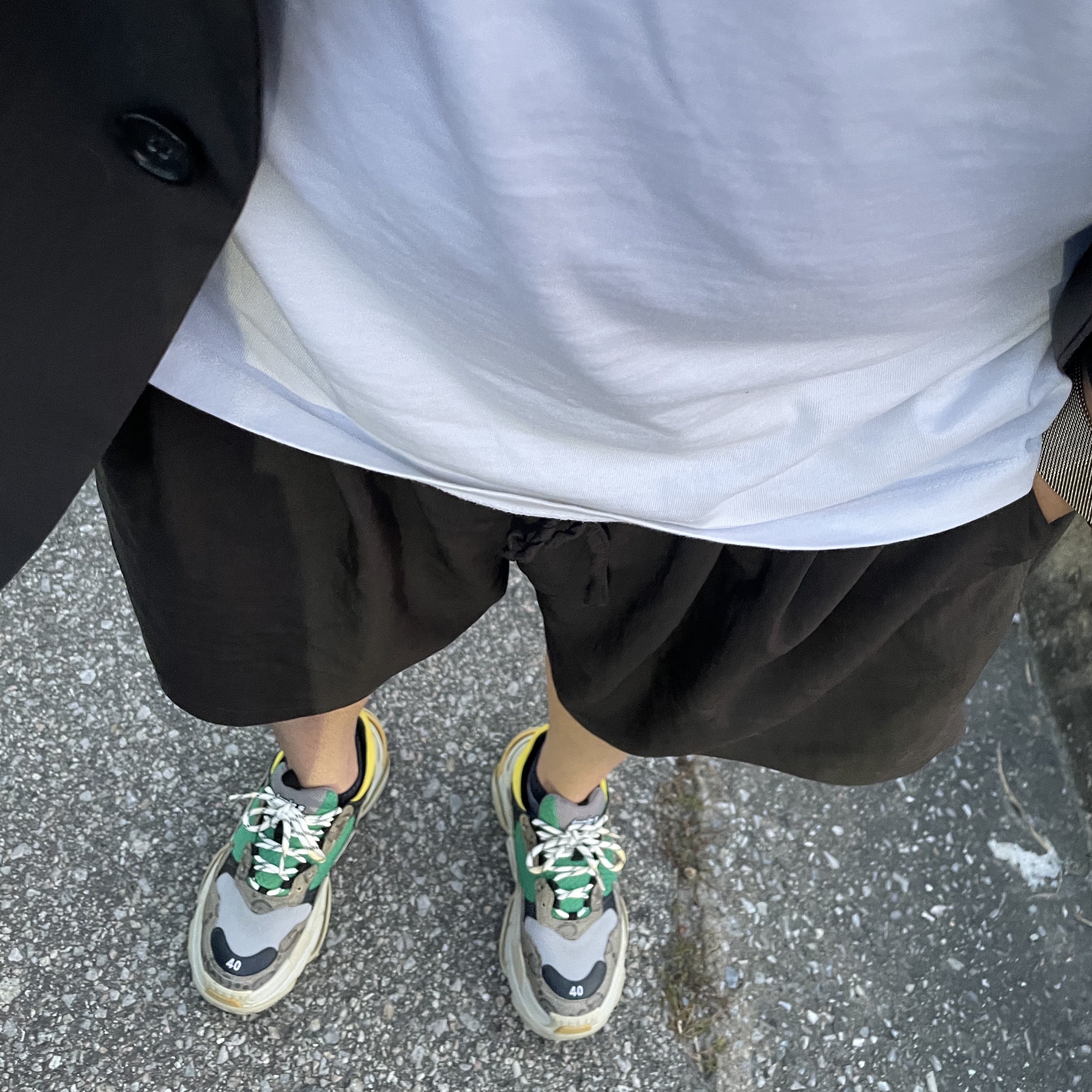 Balenciaga x Gucci The Hacker Project Triple S Sneakers Beige Ebony GG Supreme Yellow Green 착용 스타일