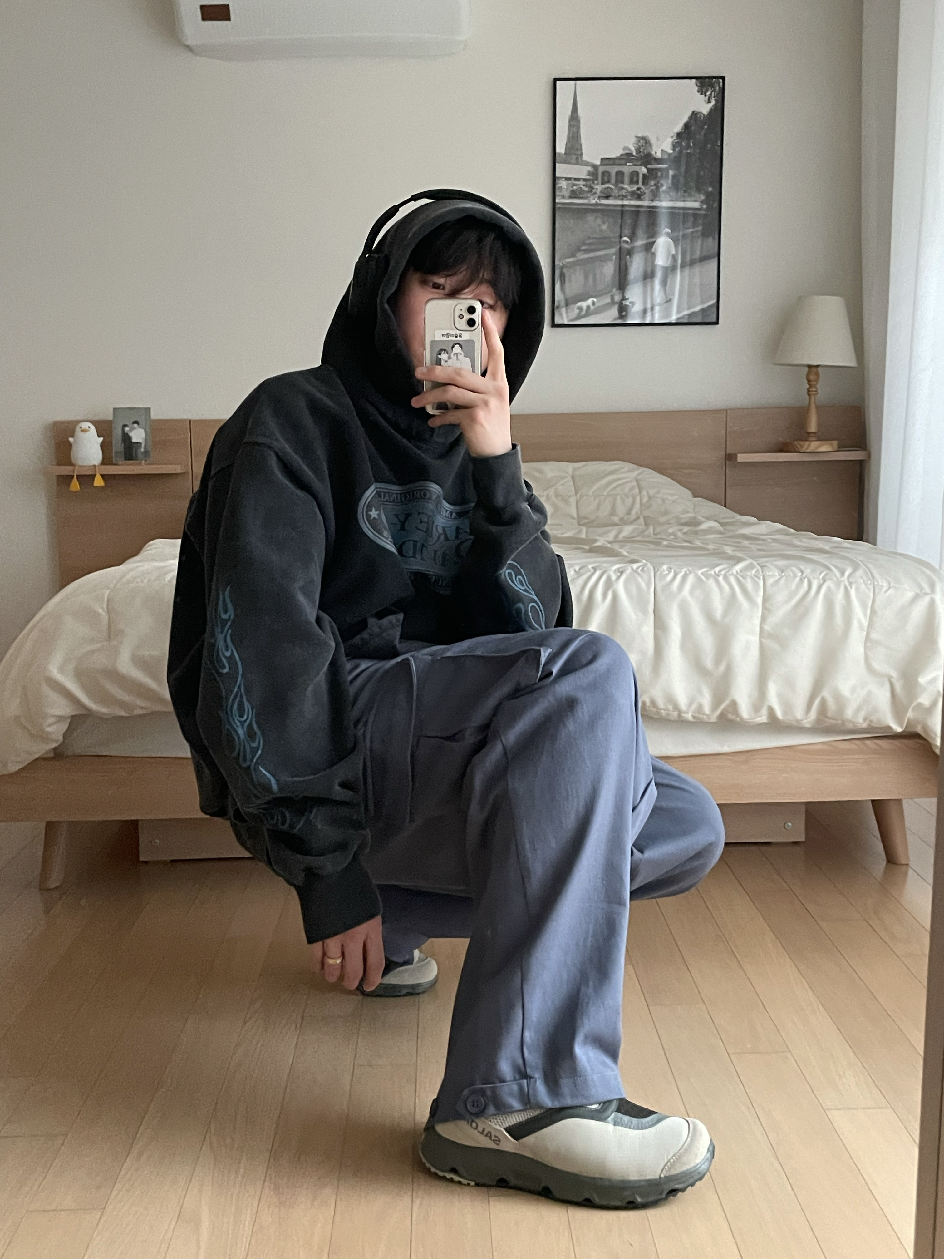 Salomon RX Snug Moss Gray 착용 스타일 - 1