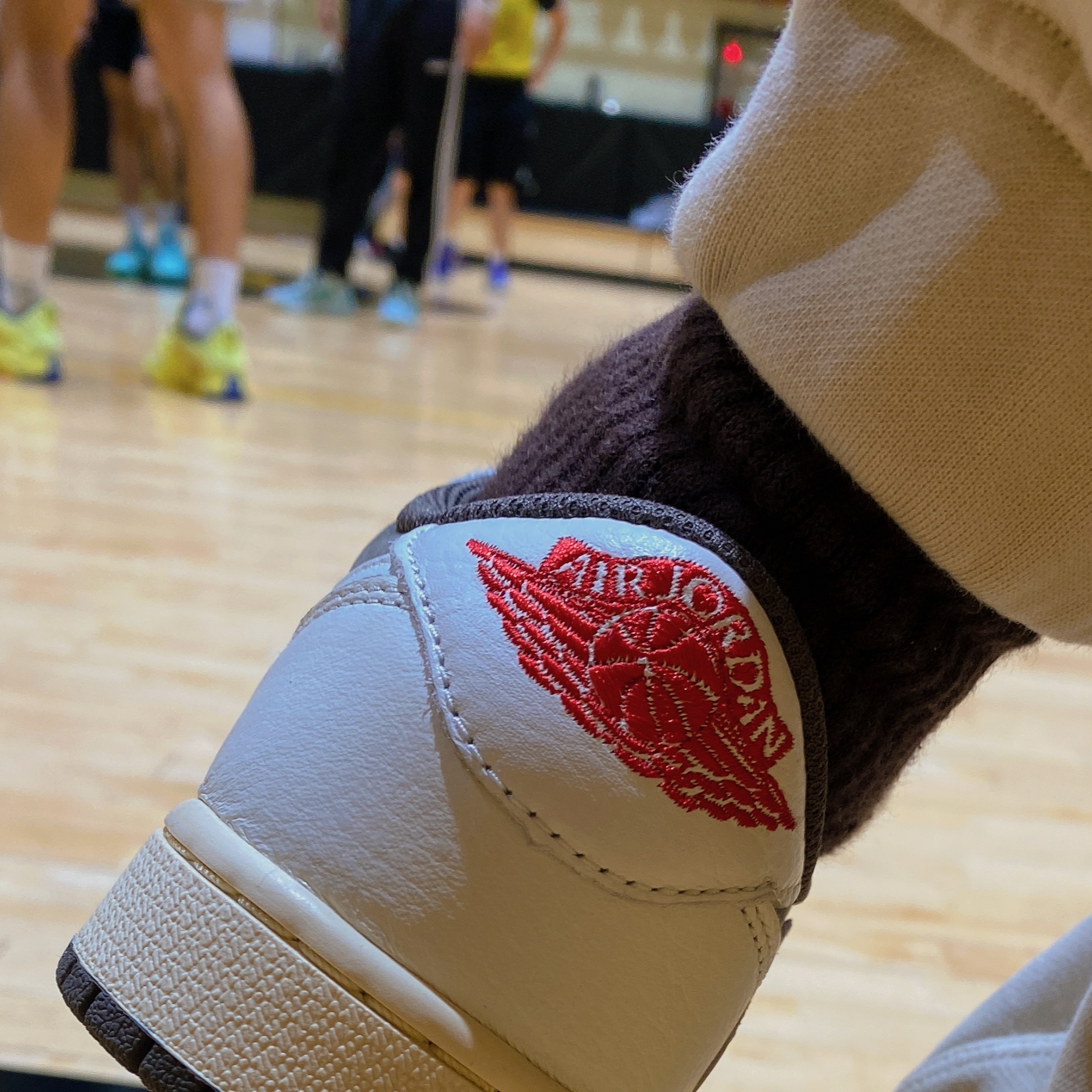Jordan 1 x Travis Scott Retro Low OG SP Sail and Ridgerock 착용 스타일 - 2