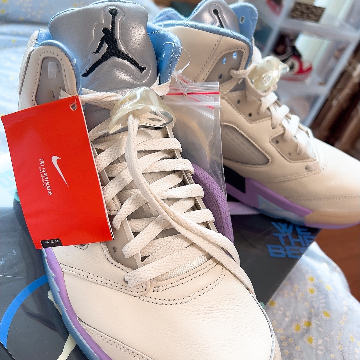 Jordan 5 x DJ Khaled Retro SP Sail Washed Yellow 착용 스타일 - 2