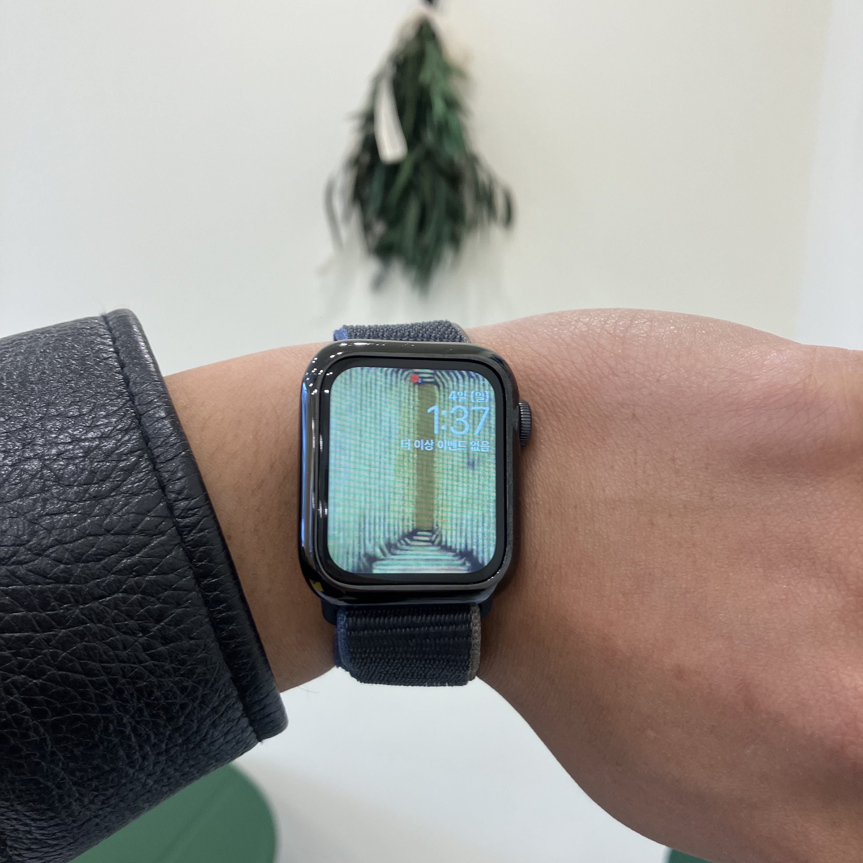 Apple Watch SE 40mm GPS Midnight Aluminum Case with Sport Band Midnight (Korean Ver.) 착용 스타일