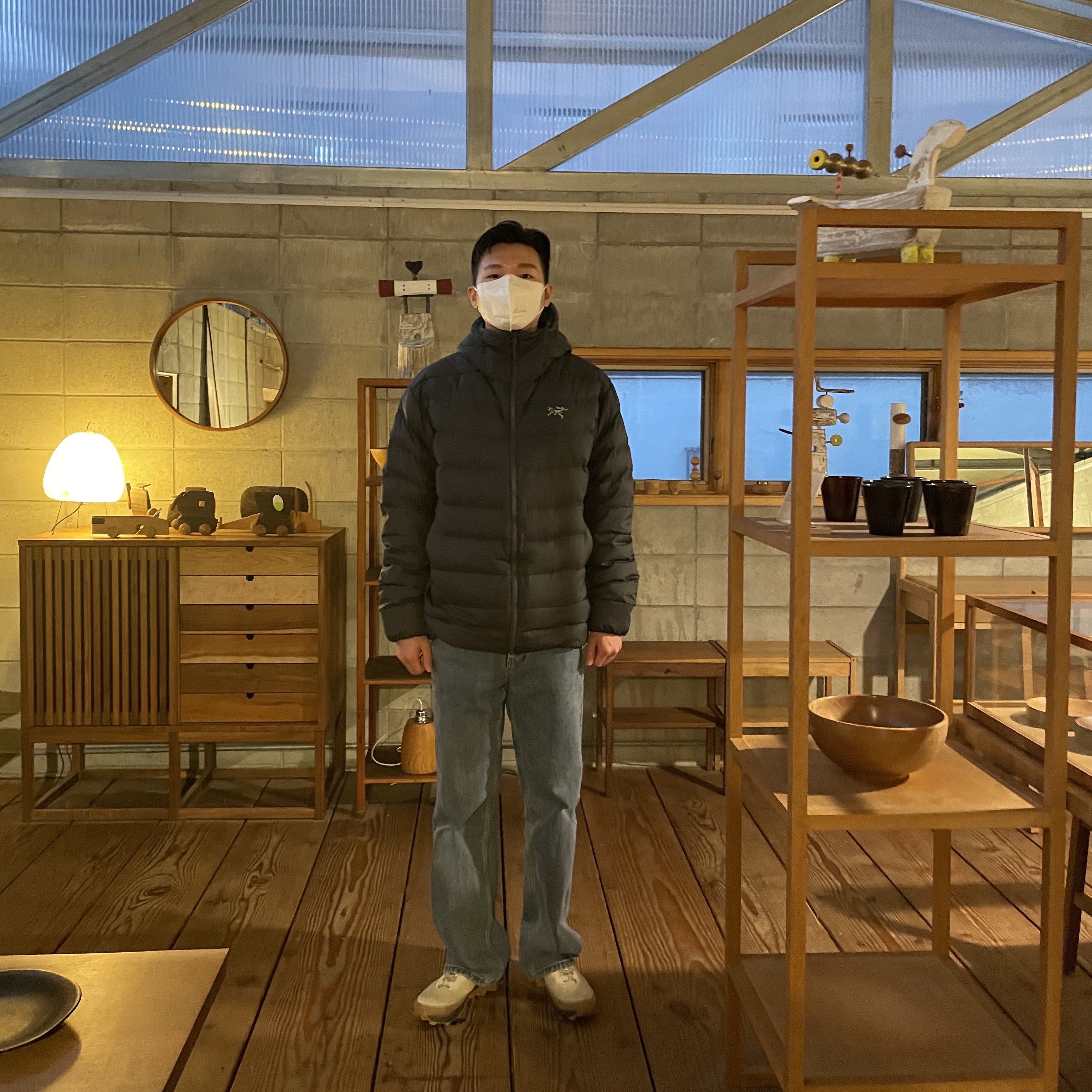 Arc'teryx Thorium AR Hoody Kingfisher, Salomon x Ranra Cross Pro Turtledove Rainy Day 착용 스타일
