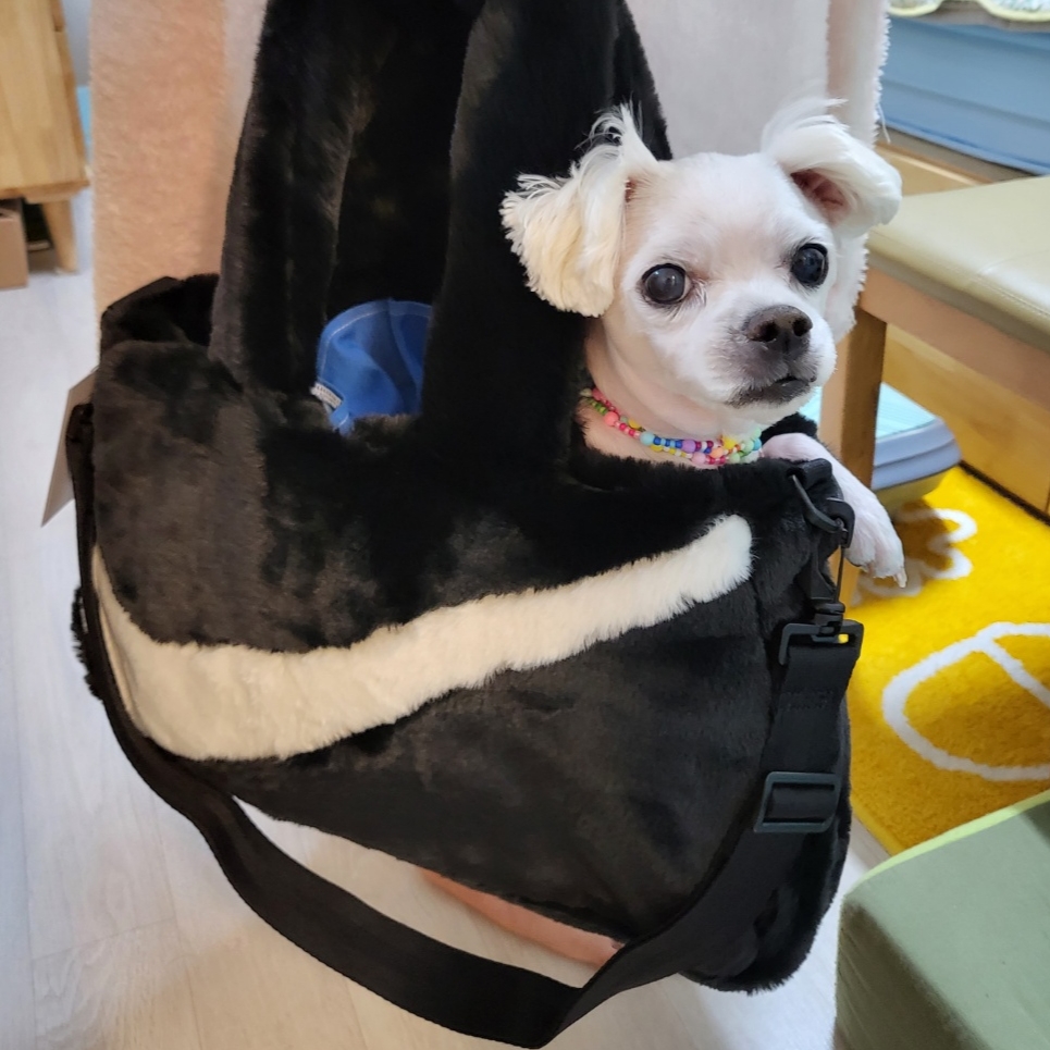 Nike NSW Faux Fur Tote Bag Black 착용 스타일