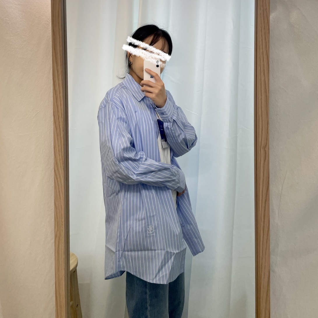Zara x Ader Error Striped Poplin Shirt Stripe 착용 스타일 - 2