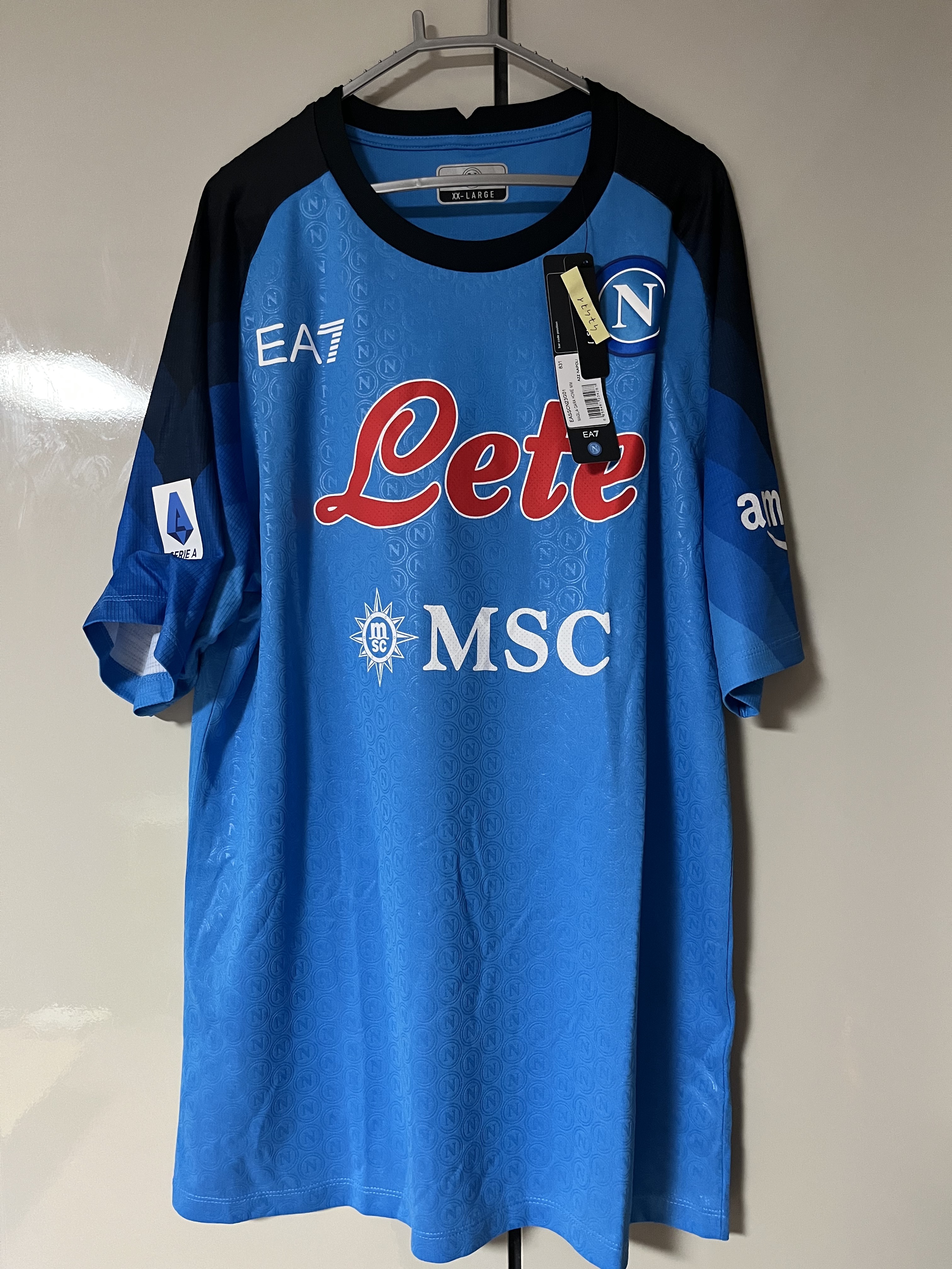 EA7 SSC Napoli 2022/23 Home Match Shirt Sky Blue (Non Marking Ver.) 착용 스타일 - 1