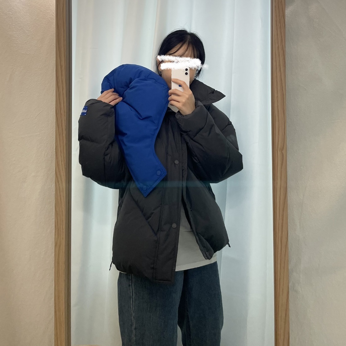 Zara x Ader Error Oversize Puffer Jacket Grey 착용 스타일 - 1