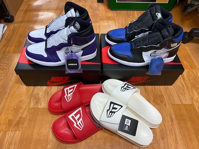 Jordan 1 Retro High OG Court Purple 2020, Jordan 1 Retro High OG Royal Toe 착용 스타일