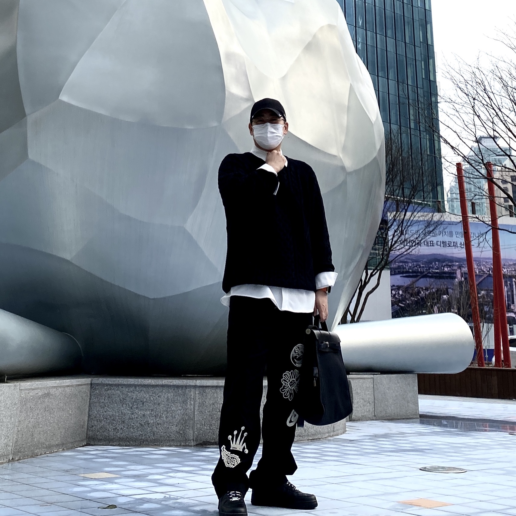 Nike x Drake Nocta Golf Cap Black, Nike Cable Knit LS Sweater Black - US/EU 착용 스타일 - 1