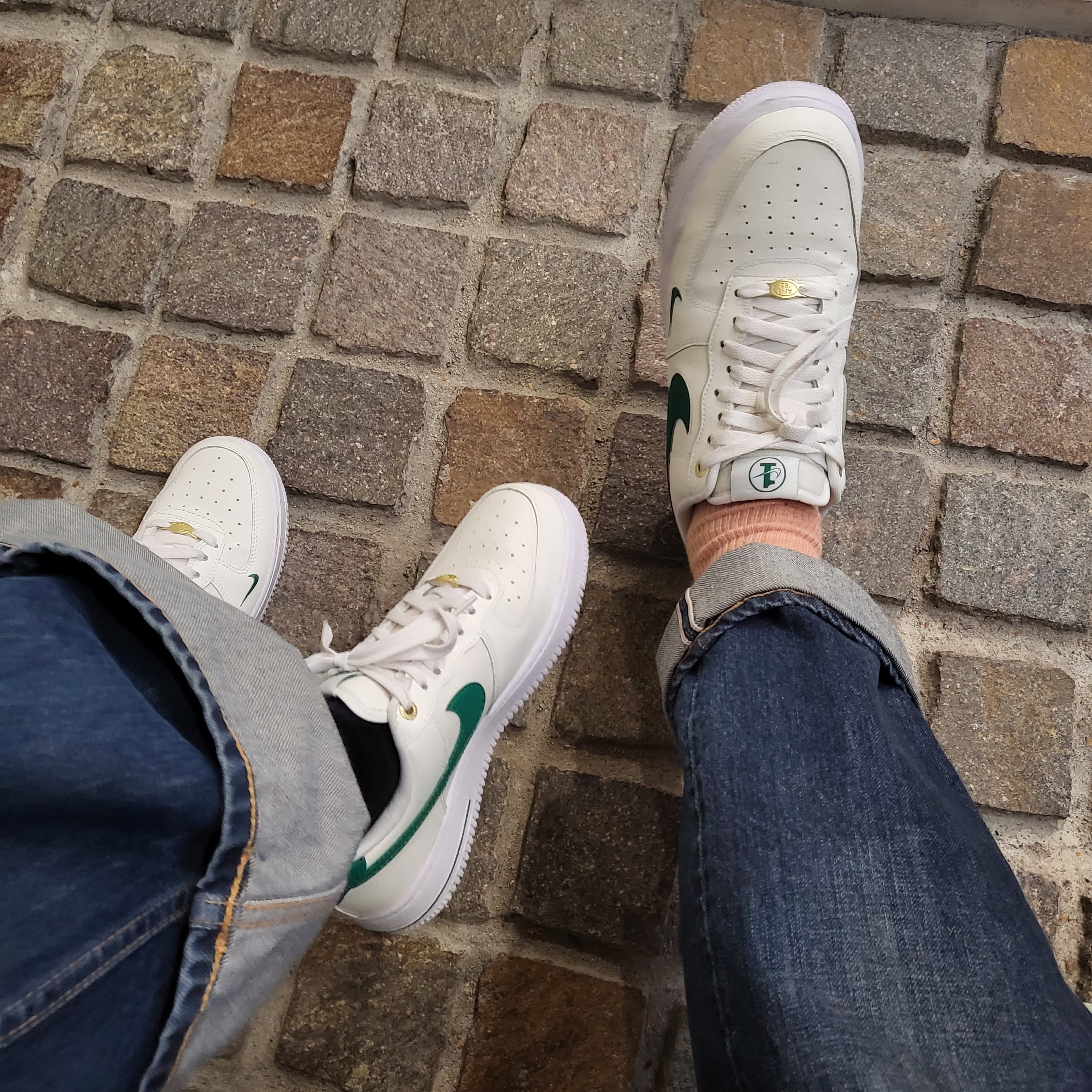Nike Air Force 1 '07 LV8 40th Anniversary Join Forces Sail Malachite 착용 스타일