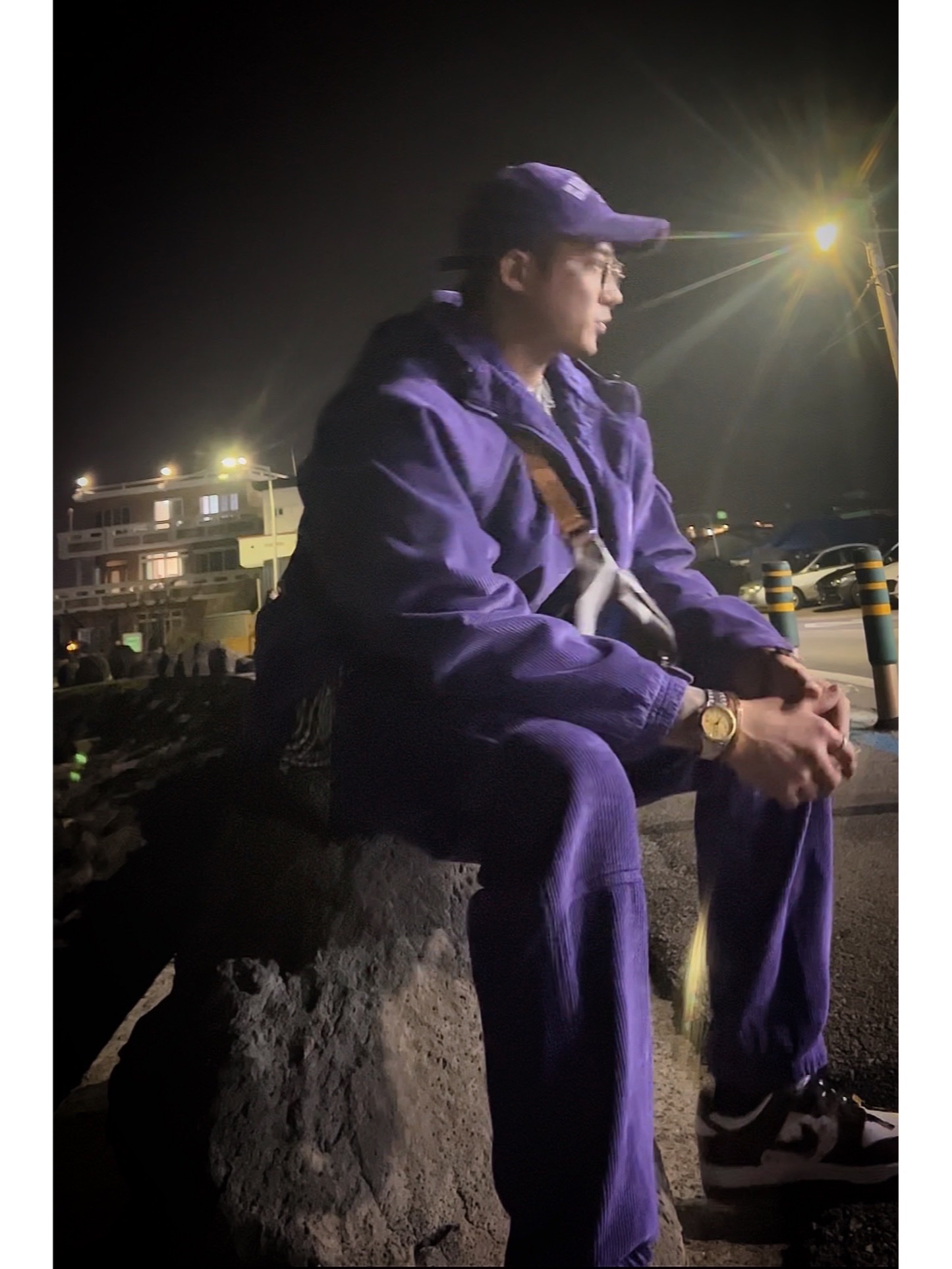 Supreme x Nike Arc Corduroy 6-Panel Purple - 22SS, Supreme Small Box T-Shirt Black Bandana - 21SS 착용 스타일 - 2