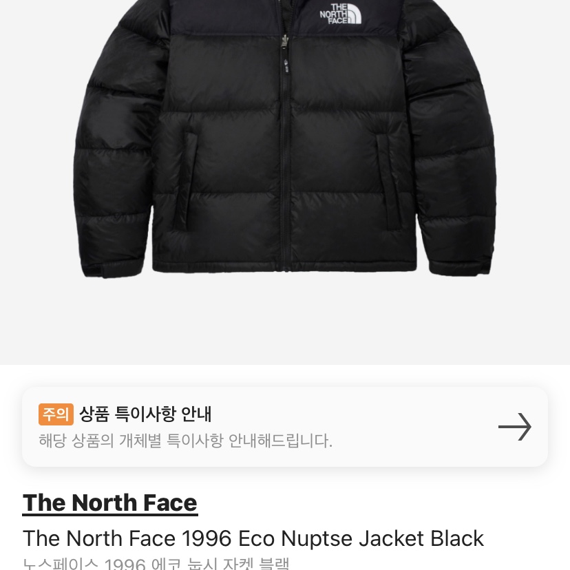 The North Face 1996 Eco Nuptse Jacket Black 착용 스타일