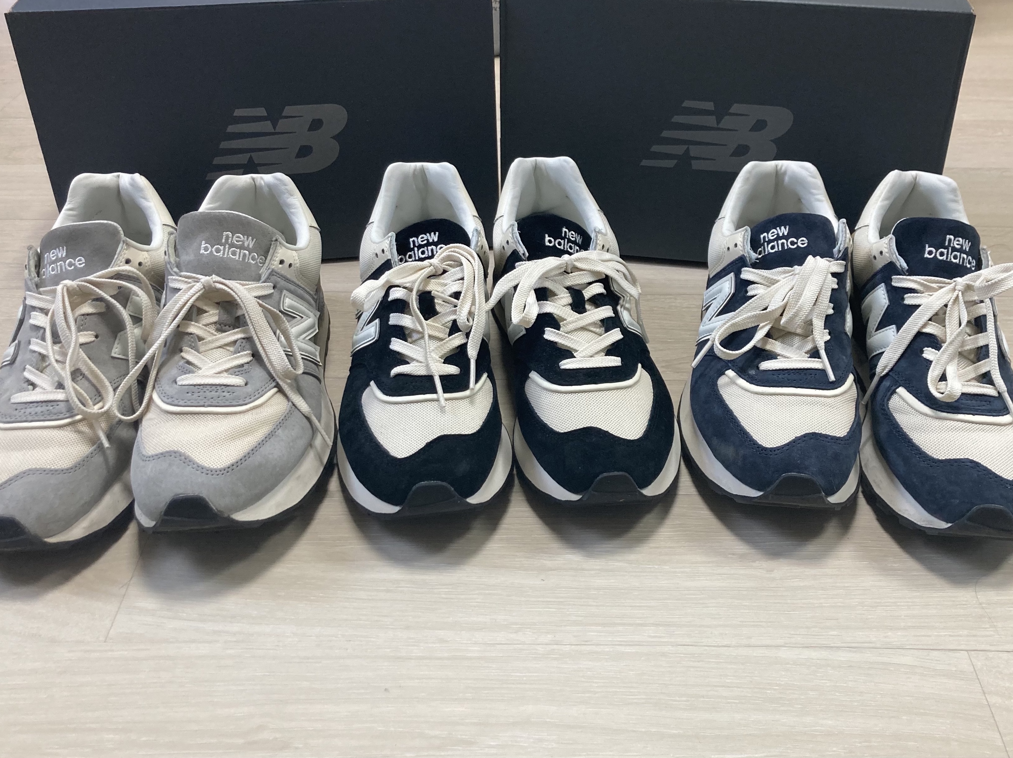New Balance 574 Legacy Black Angora, New Balance 574 Legacy Navy Blue 착용 스타일