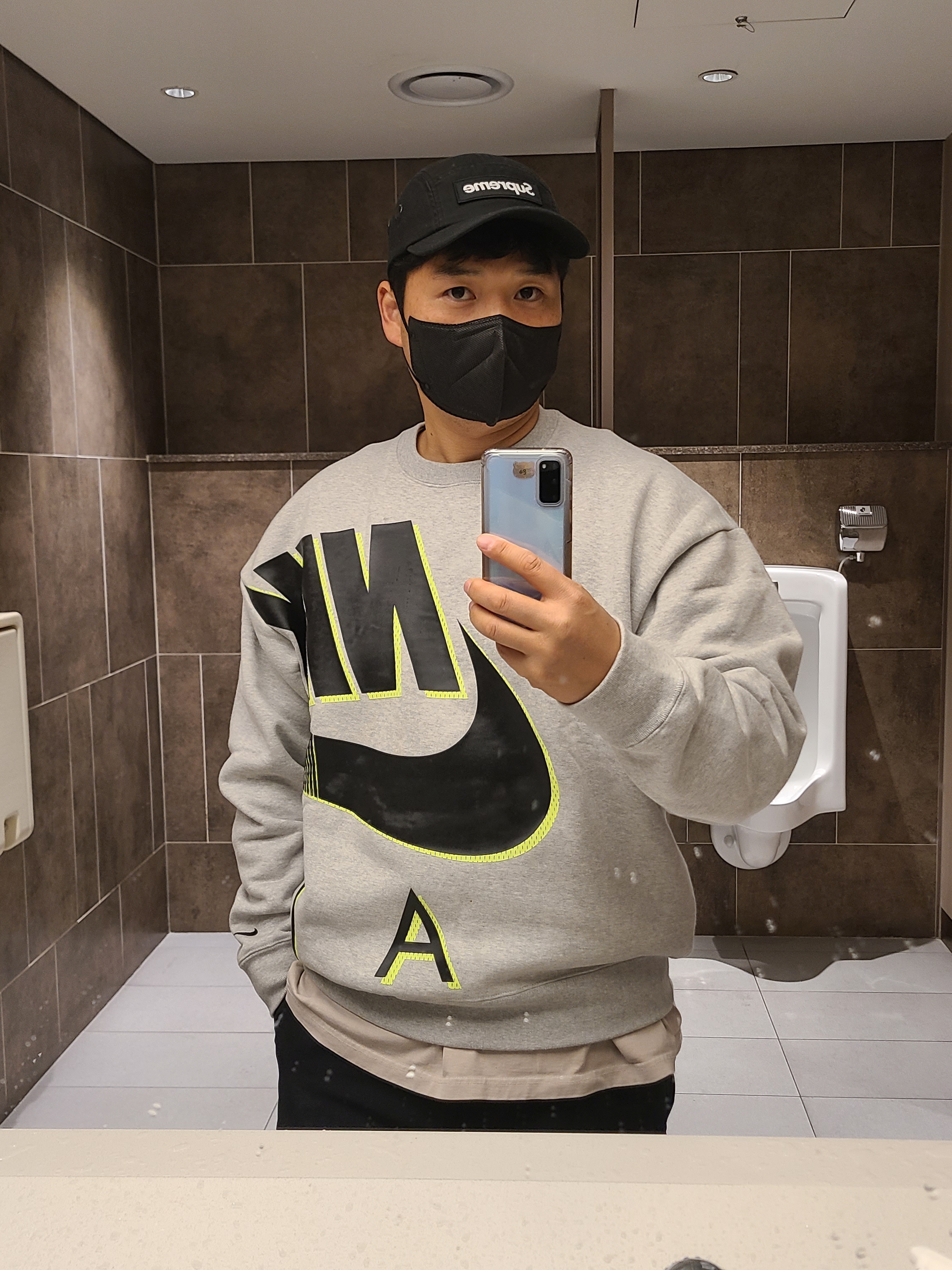 Salomon XT-6 Clear Safari Vanila Ice, Nike x Kim Jones Fleece Crew Grey Heather - US/EU 착용 스타일 - 2
