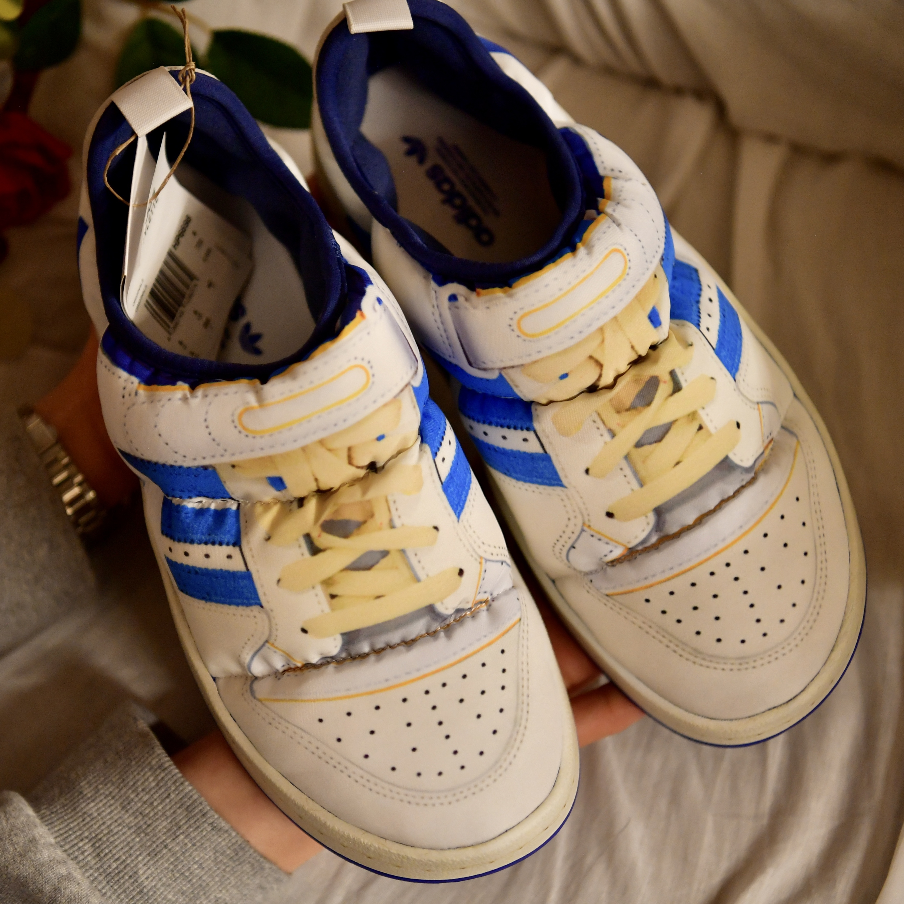 Adidas Puffylette Forum 84 Cloud White 착용 스타일 - 2