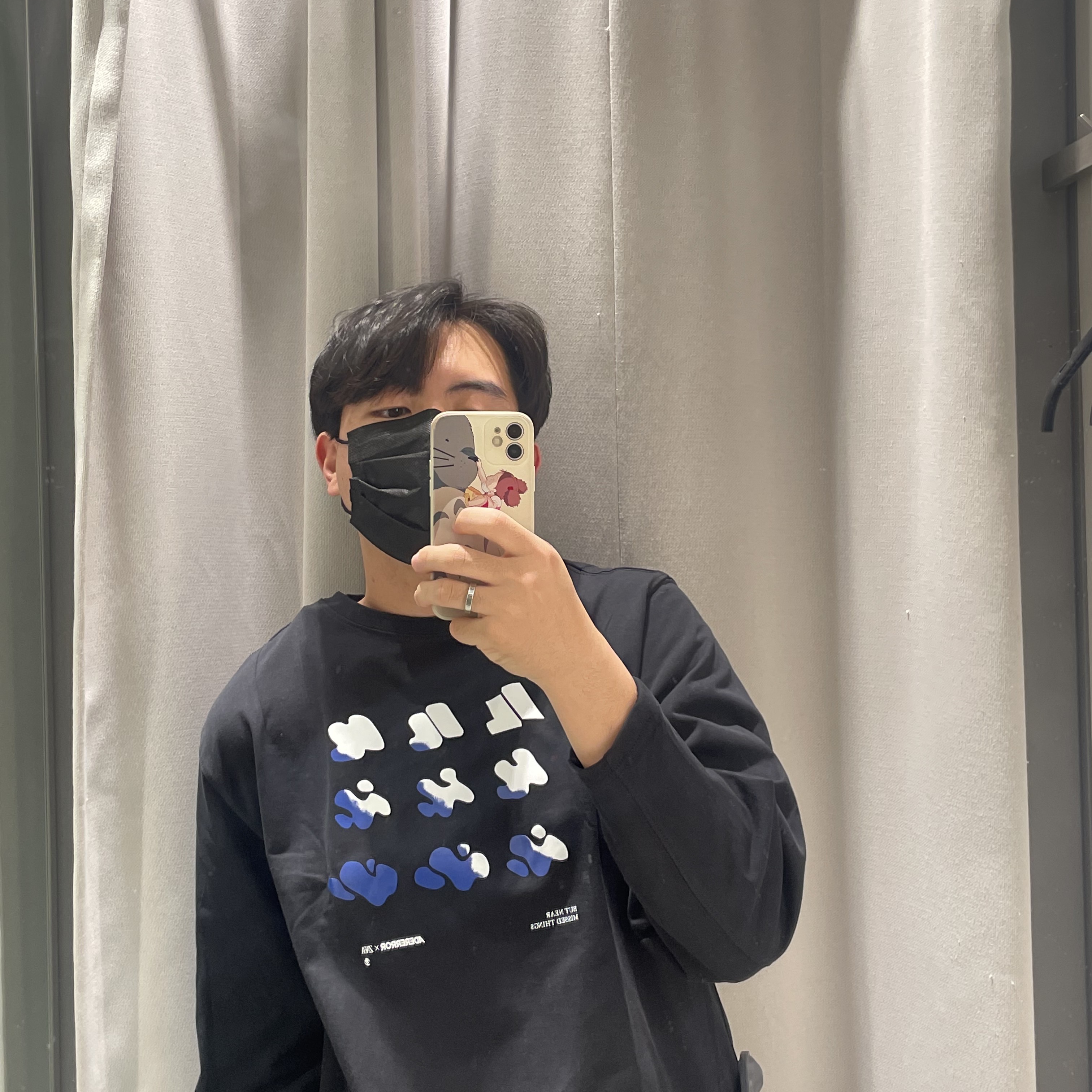 Zara x Ader Error Graphic Long Sleeve T-Shirt Black 착용 스타일