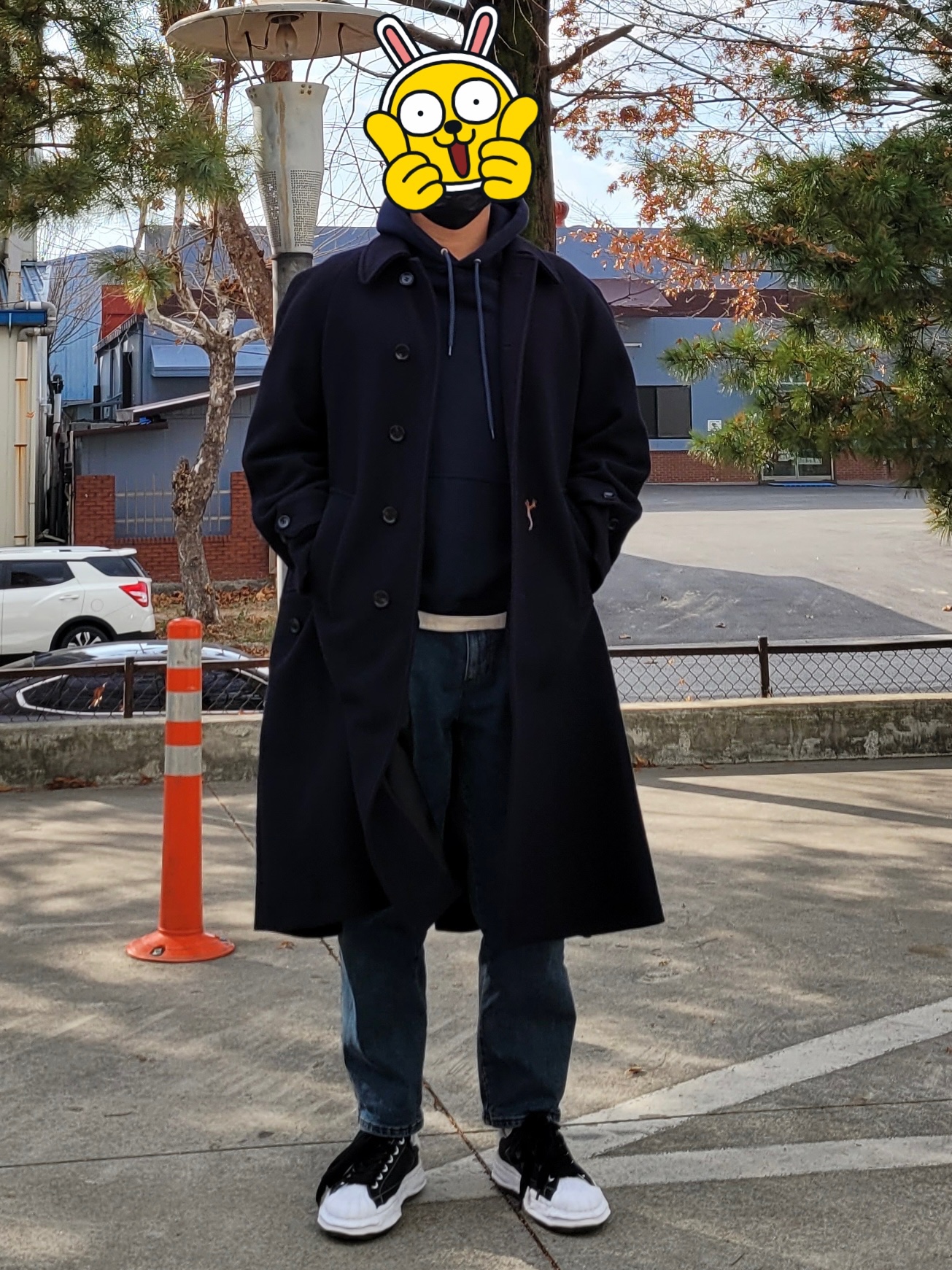 Maison Mihara Yasuhiro Blakey OG Sole Leather Low-top Sneakers Black 착용 스타일 - 2