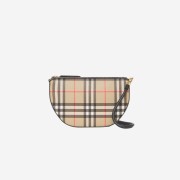 Burberry Vintage Check and Leather Olympia Pouch Archive Beige