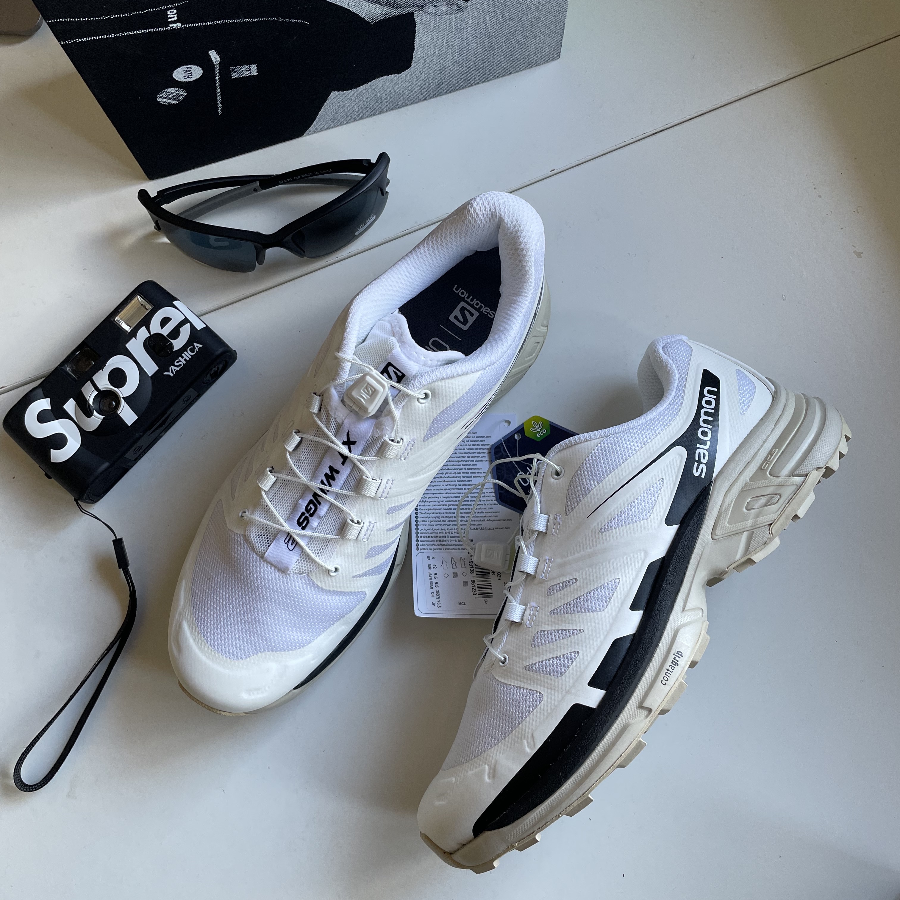 Salomon XT-Wings 2 White Vanilla Ice 착용 스타일 - 1