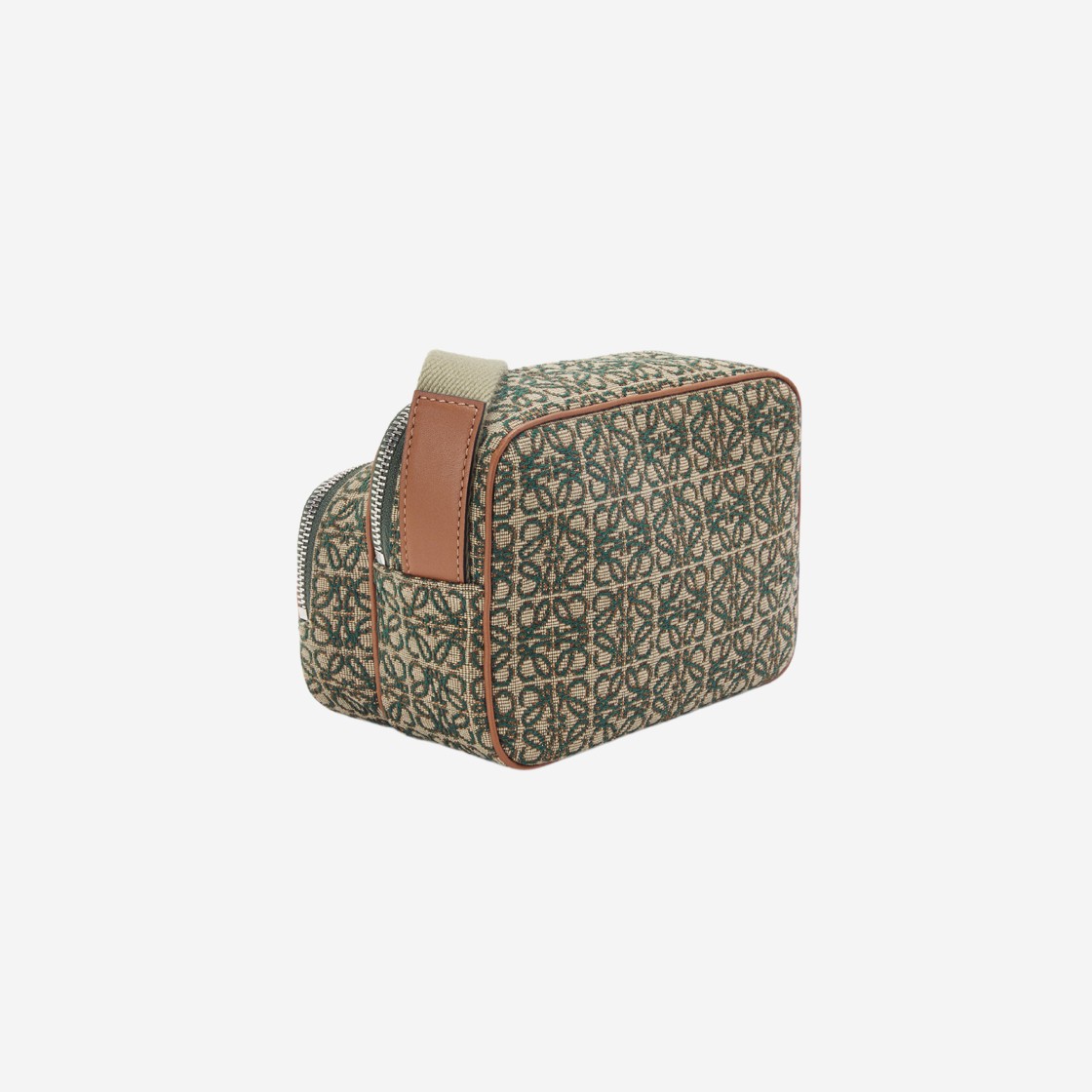 Loewe Mini Camera Bag in Anagram Jacquard and Calfskin Khaki Green Tan 상세 이미지 3