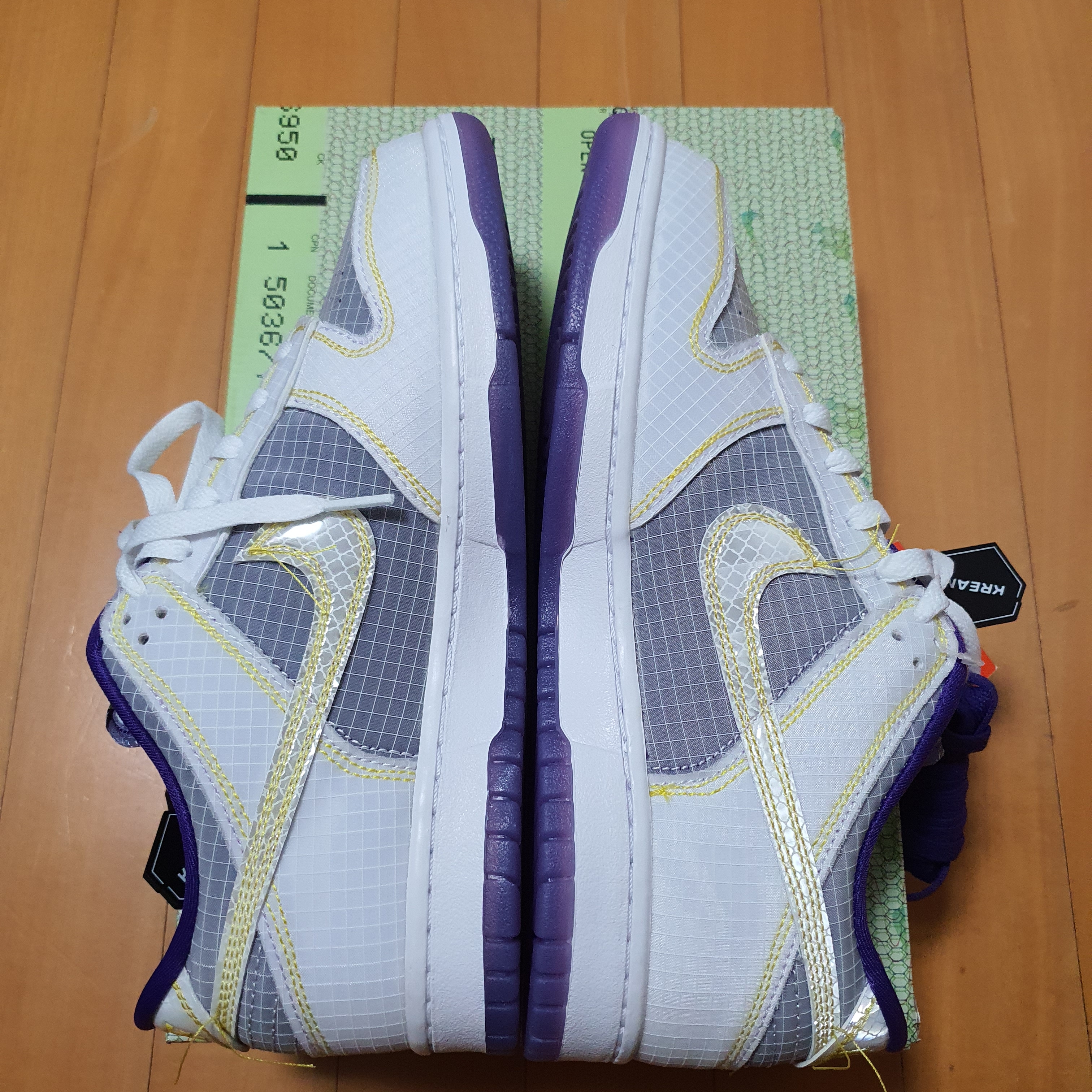 Nike x Union Dunk Low Passport Pack Court Purple White 착용 스타일 - 2