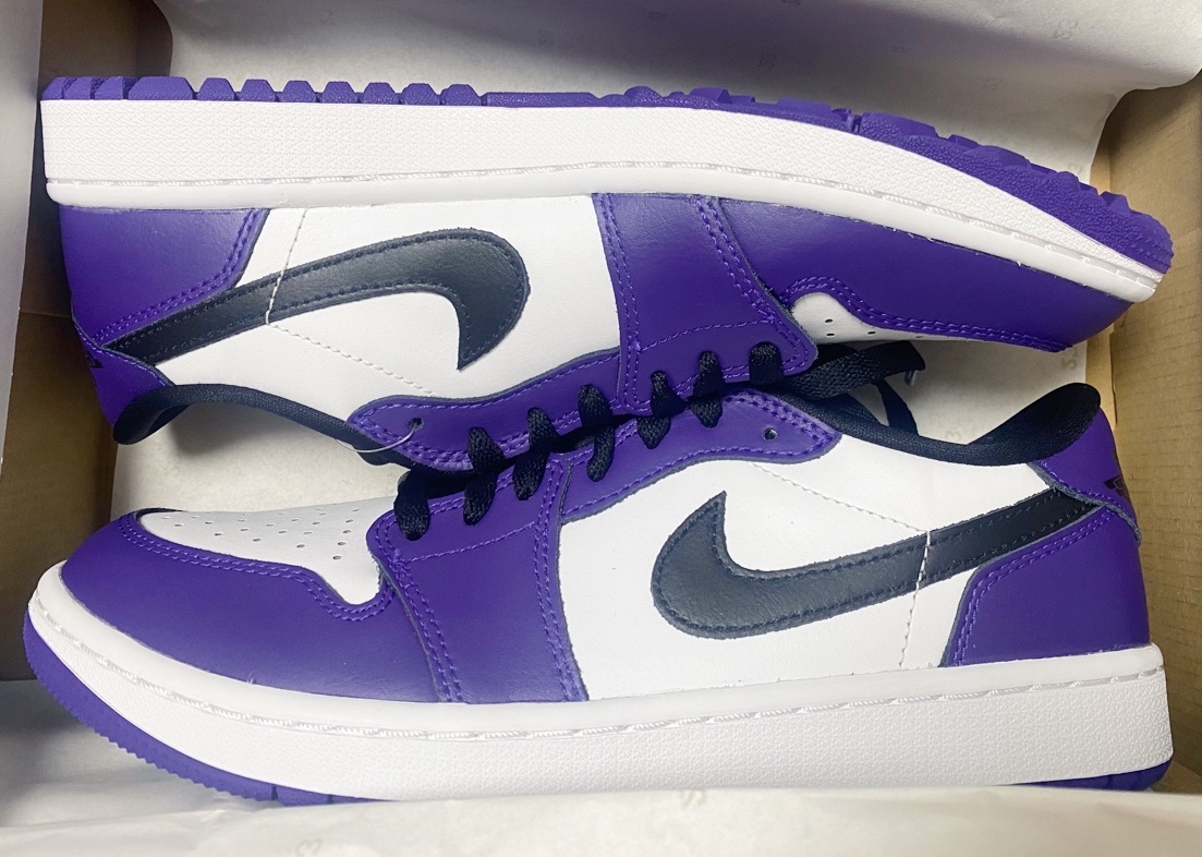 Jordan 1 Low Golf Court Purple 착용 스타일 - 1