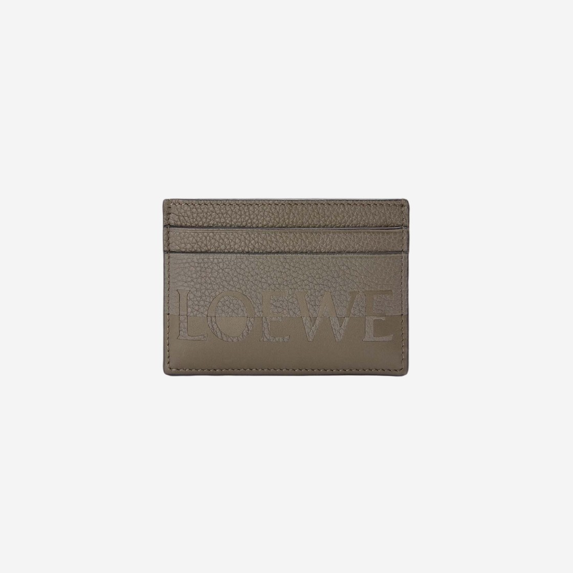 Loewe Signature Plain Card Holder in Calfskin Khaki Green Orange 상세 이미지 1