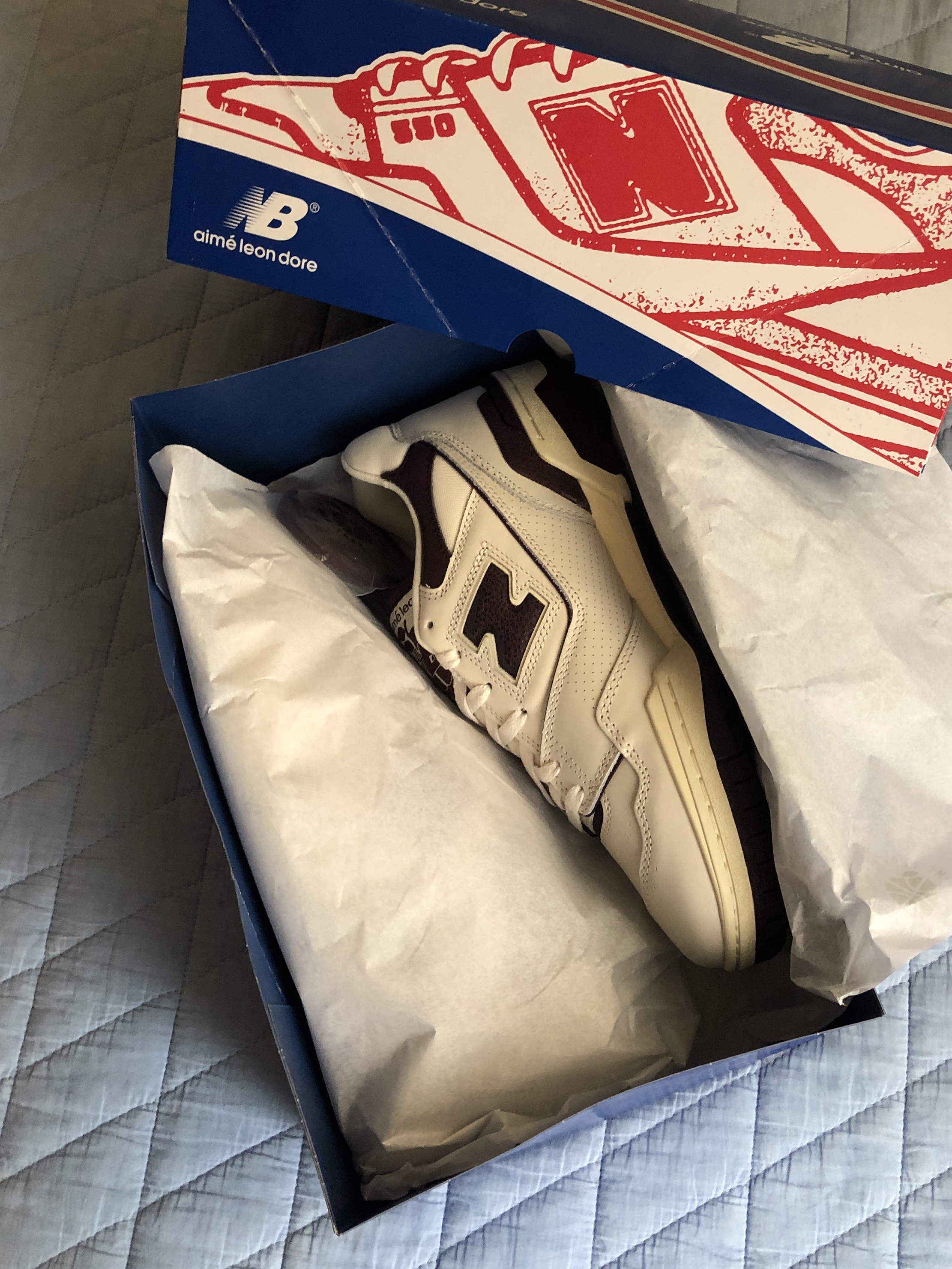 New Balance x Aime Leon Dore 550 Purple 착용 스타일 - 2