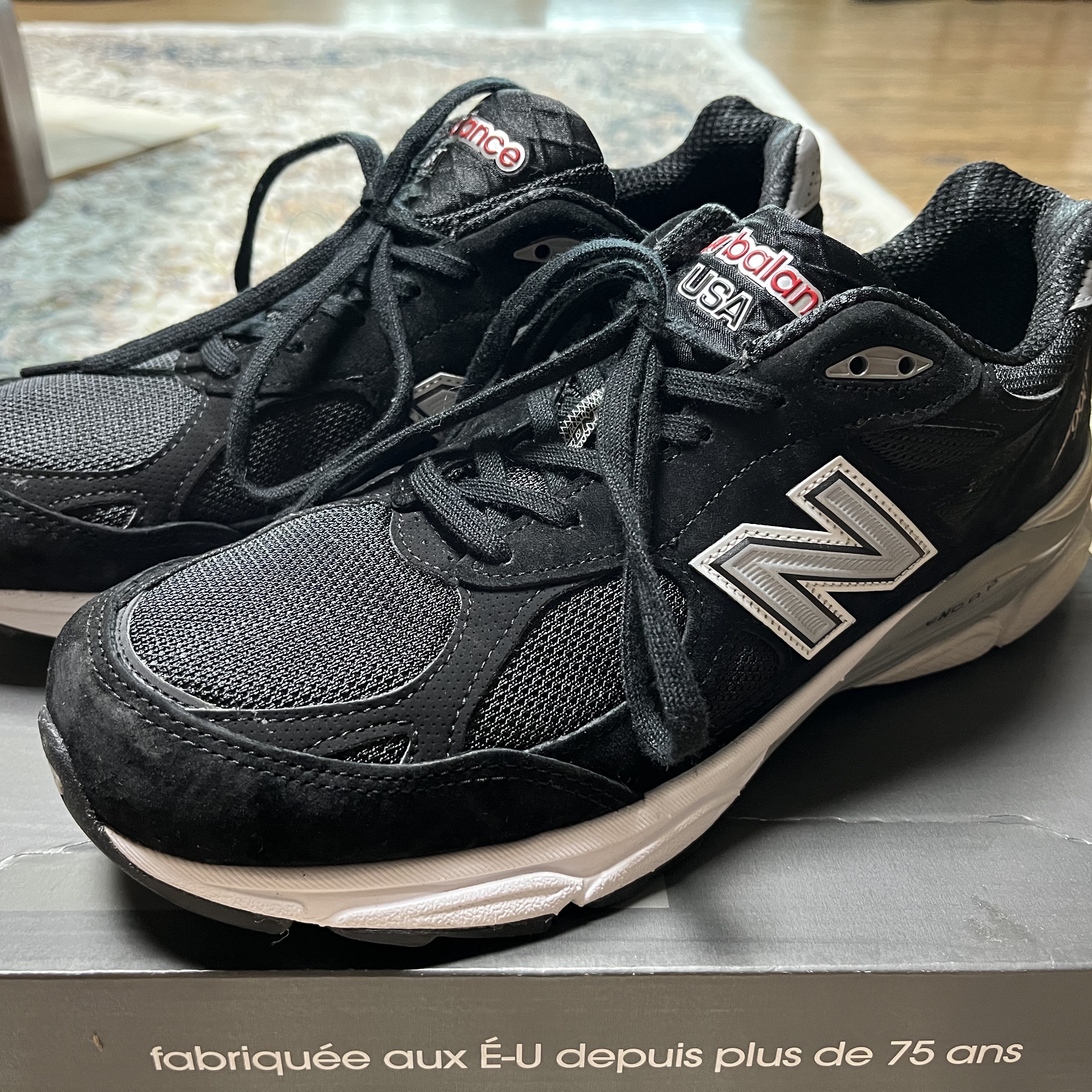 New Balance 990v3 Made in USA Black - D Standard 착용 스타일 - 2