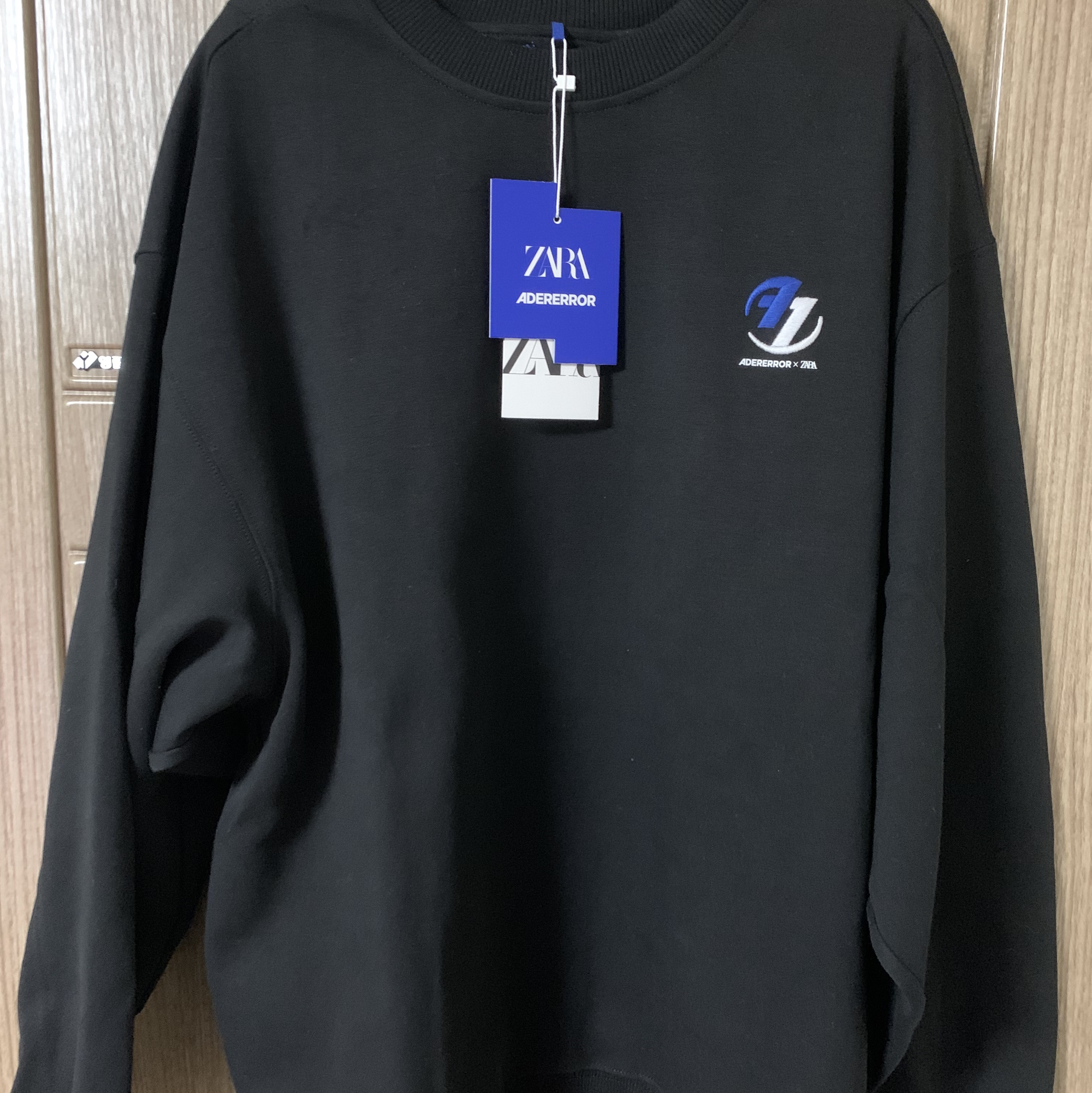 Zara x Ader Error Oversize Sweatshirt Grey, Zara x Ader Error Oversize Sweatshirt Black 착용 스타일 - 2