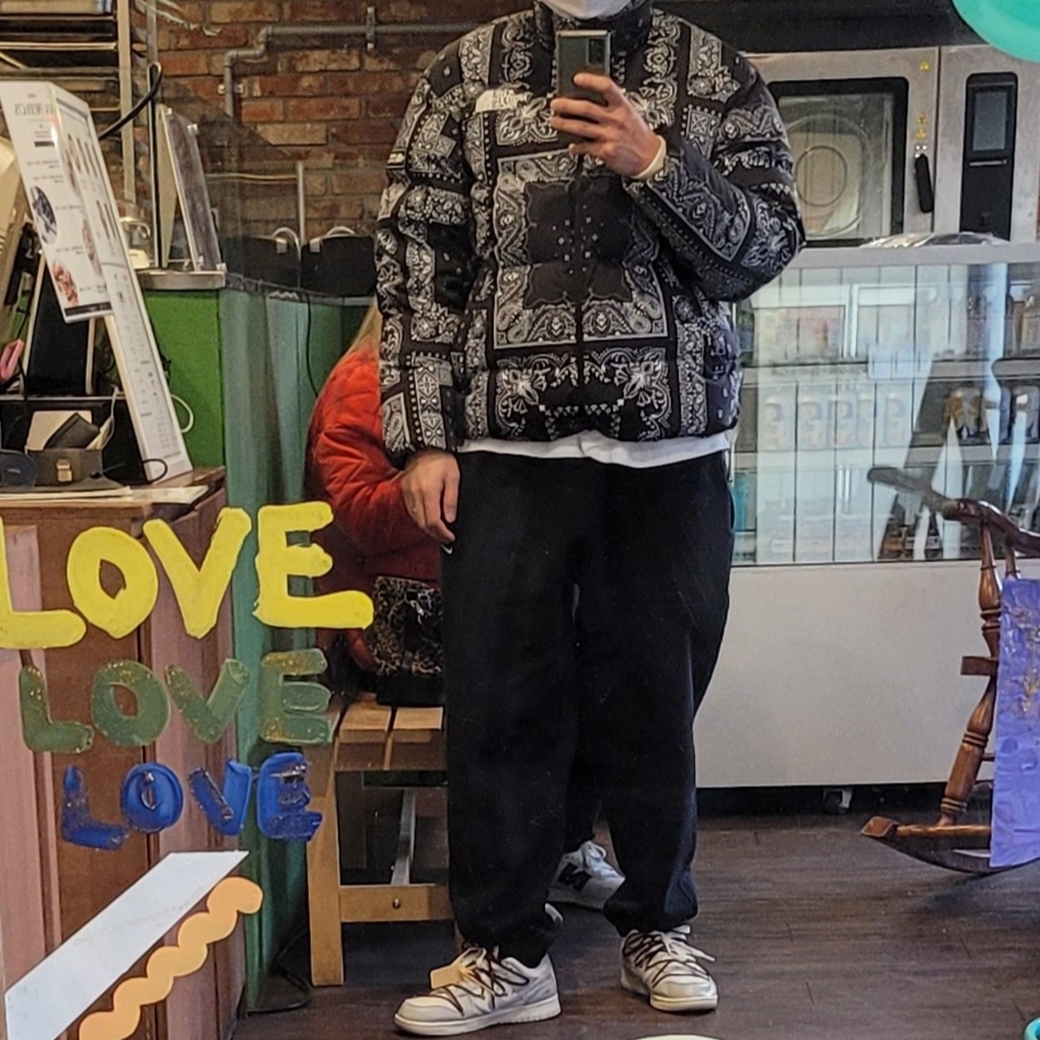 The North Face Novelty Lofty Down Jacket Real Black, Nike x Off-White Dunk Low The 50 - Lot 46 착용 스타일