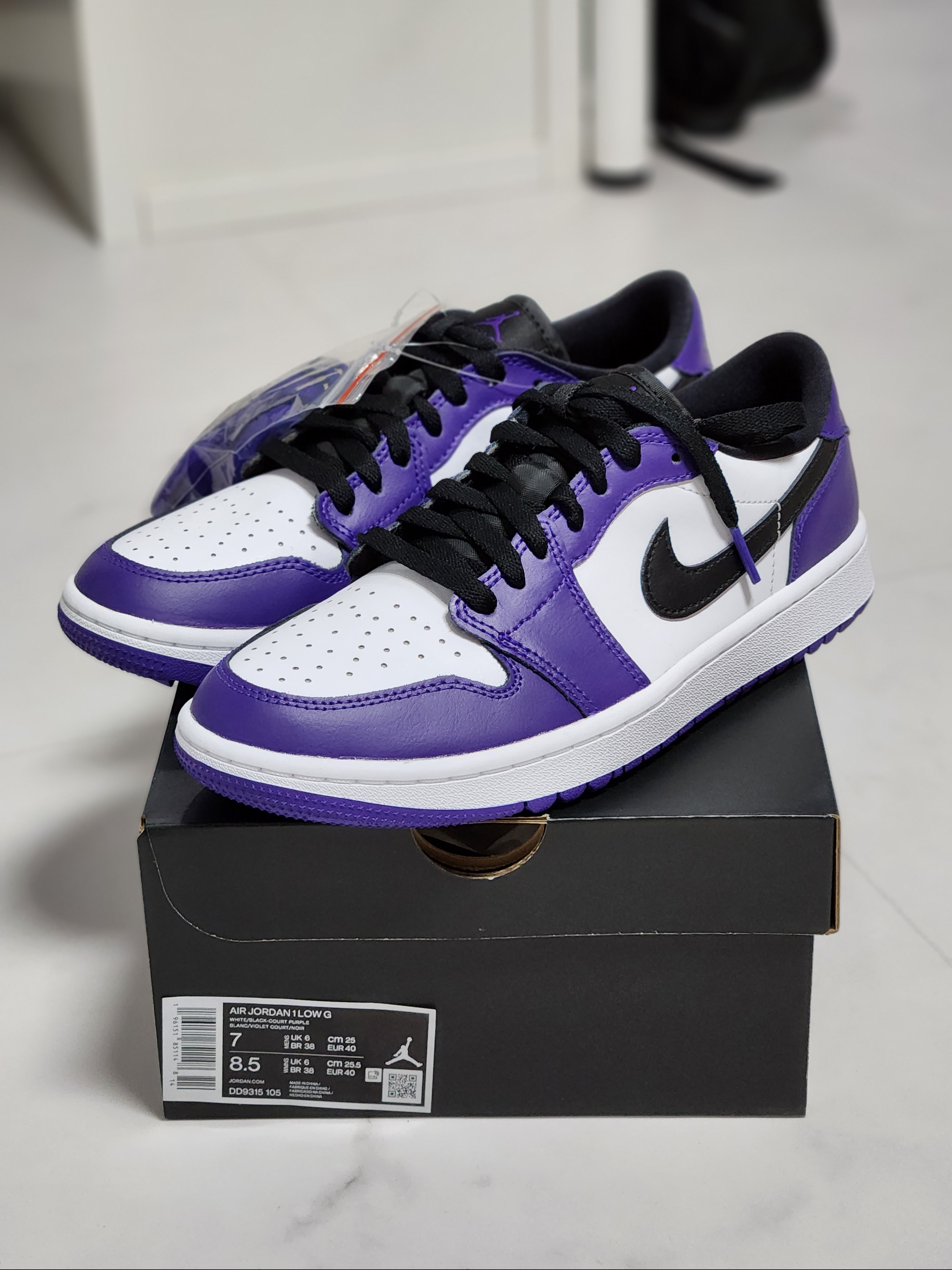 Jordan 1 Low Golf Court Purple 착용 스타일 - 3