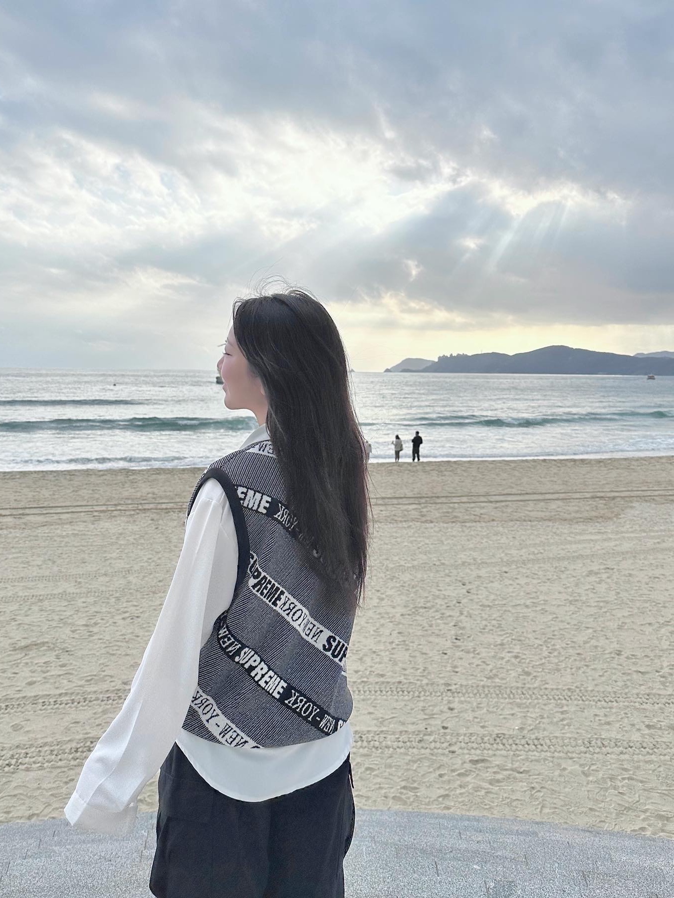 Supreme Stripe Sweater Vest Black - 22SS 착용 스타일