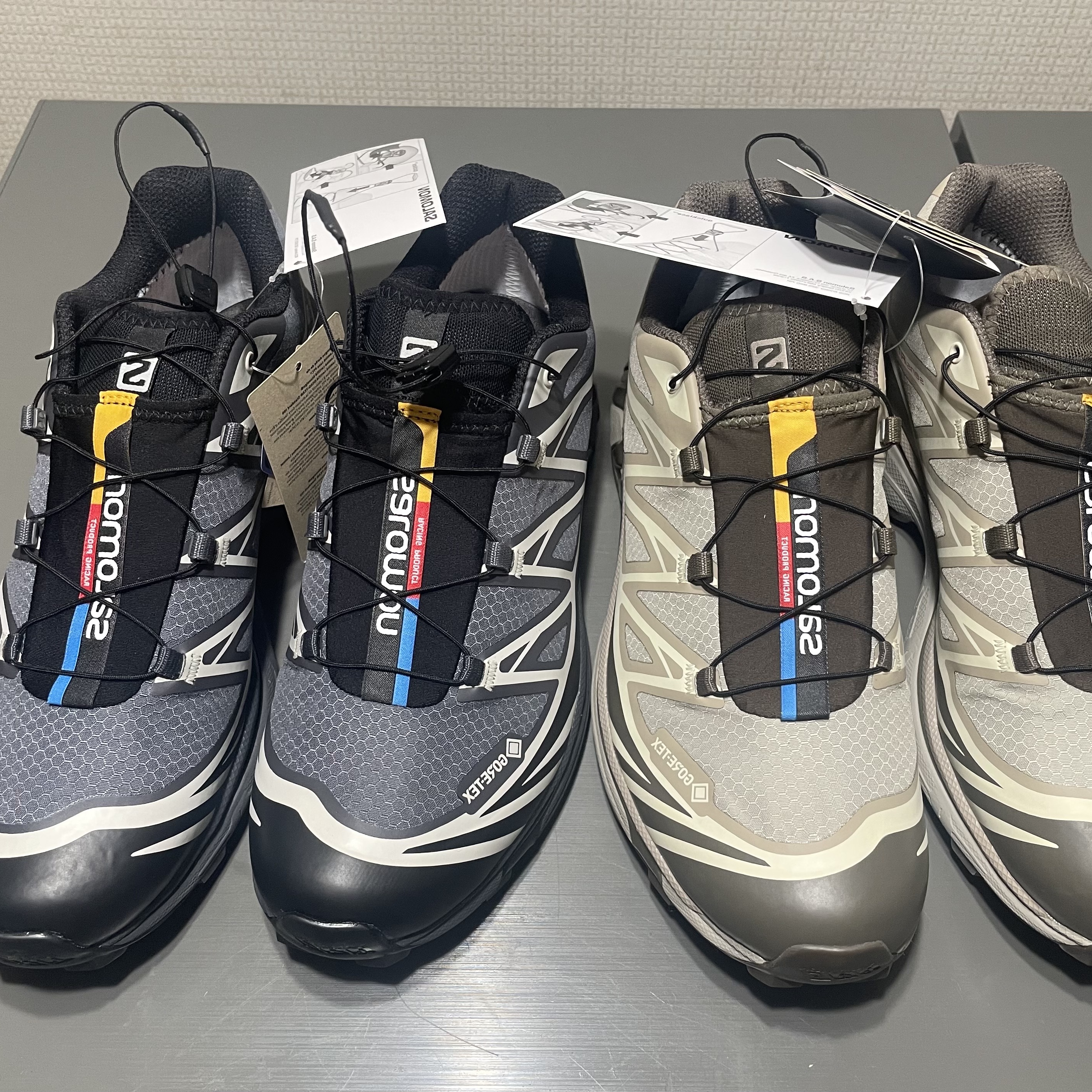 Salomon XT-6 Gore-Tex Black Ebony, Salomon XT-6 Gore-Tex Vintage Khaki 착용 스타일