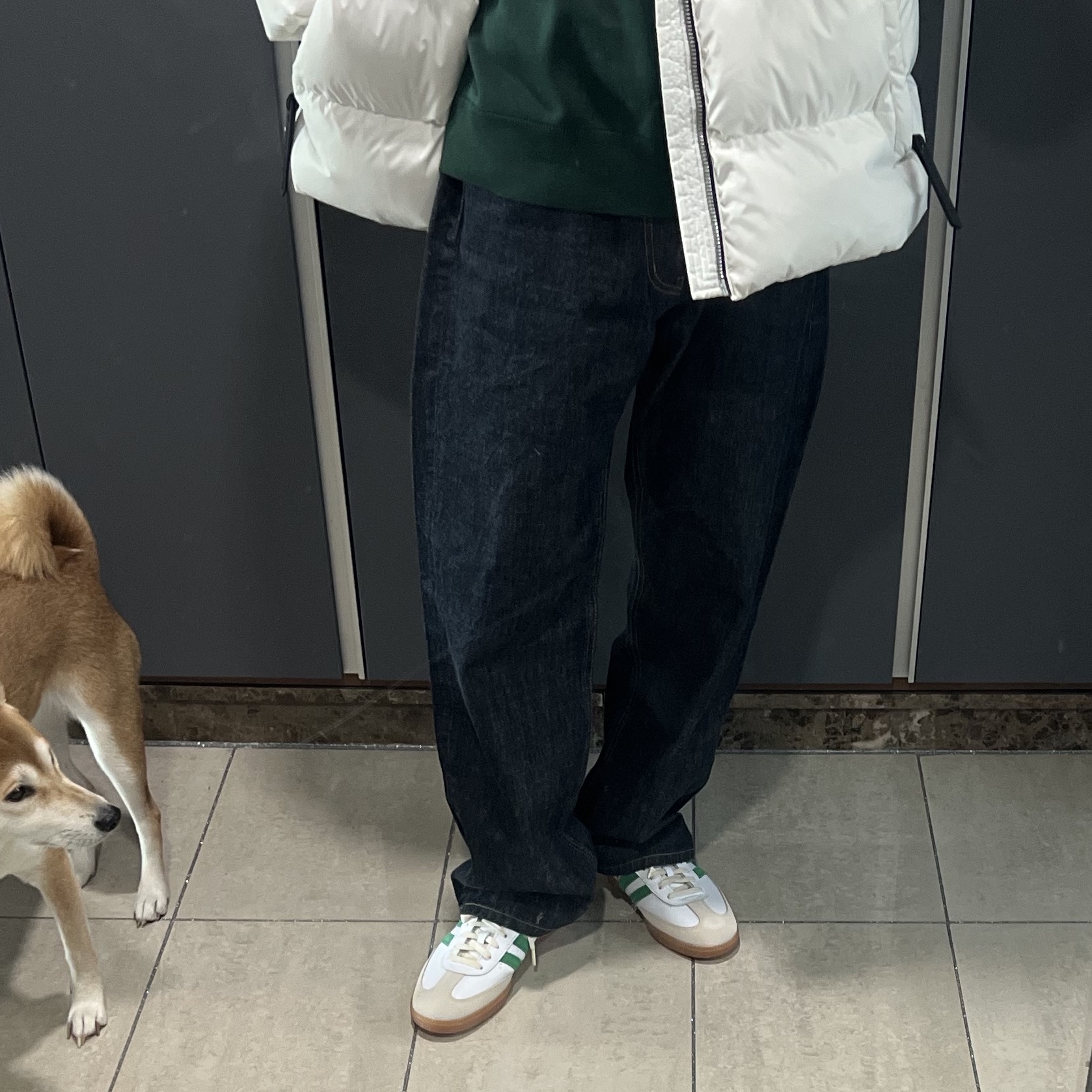 Adidas x Sporty & Rich Samba OG Cloud White Green 착용 스타일