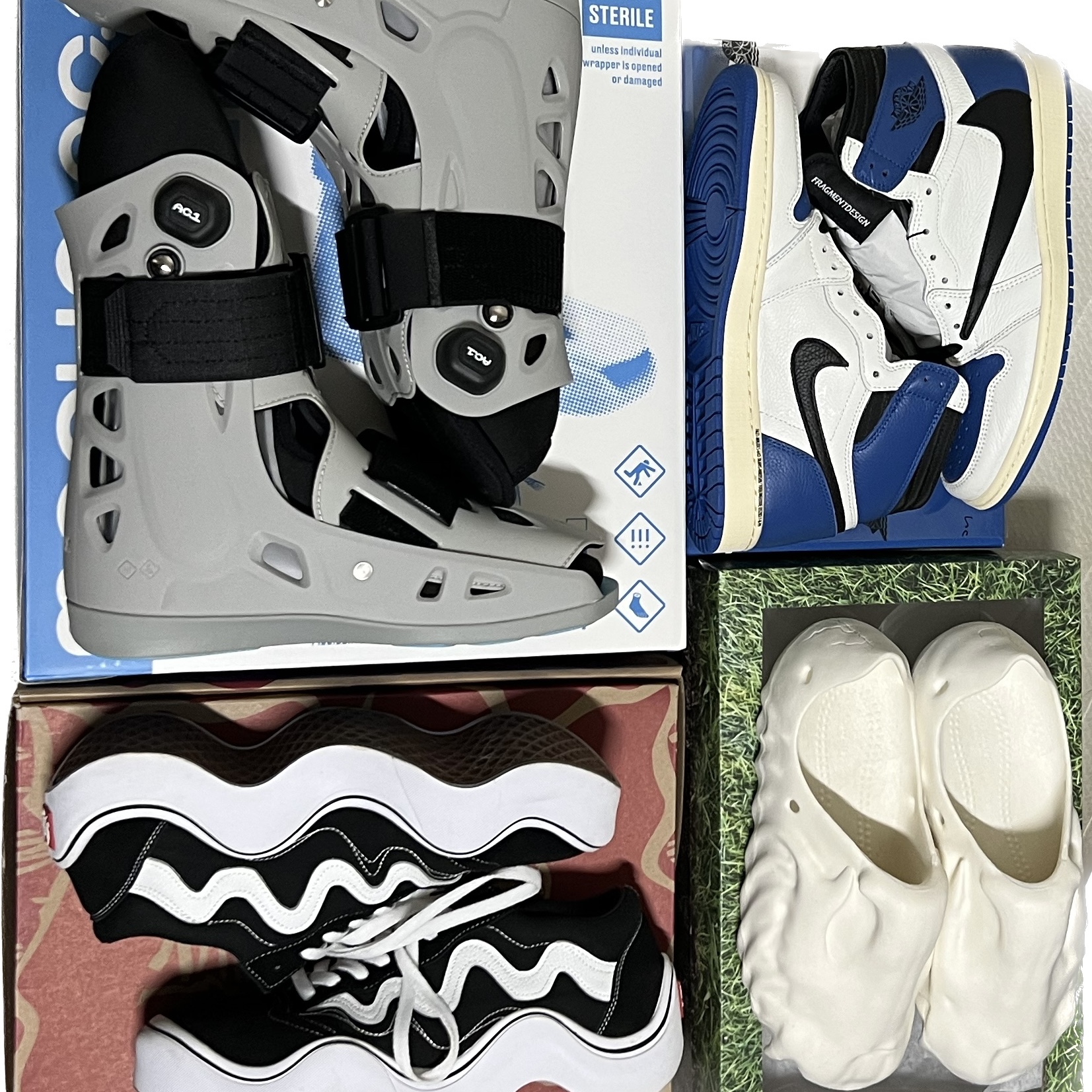 Jordan 1 x Travis Scott x Fragment Retro High OG SP Military Blue 착용 스타일 - 2