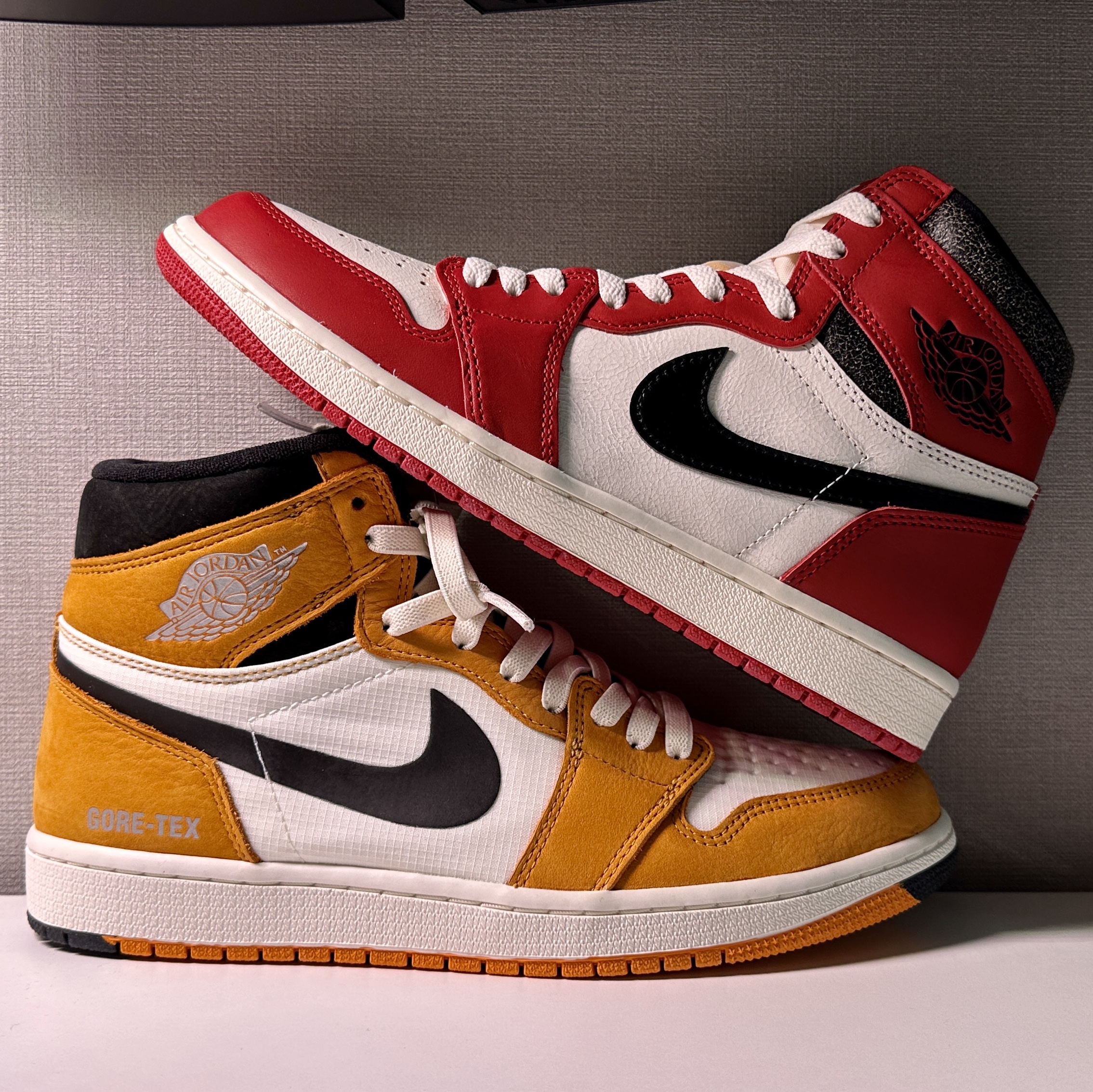 Jordan 1 Retro High OG Chicago 2022, Jordan 1 Element Gore-Tex Light Curry 착용 스타일