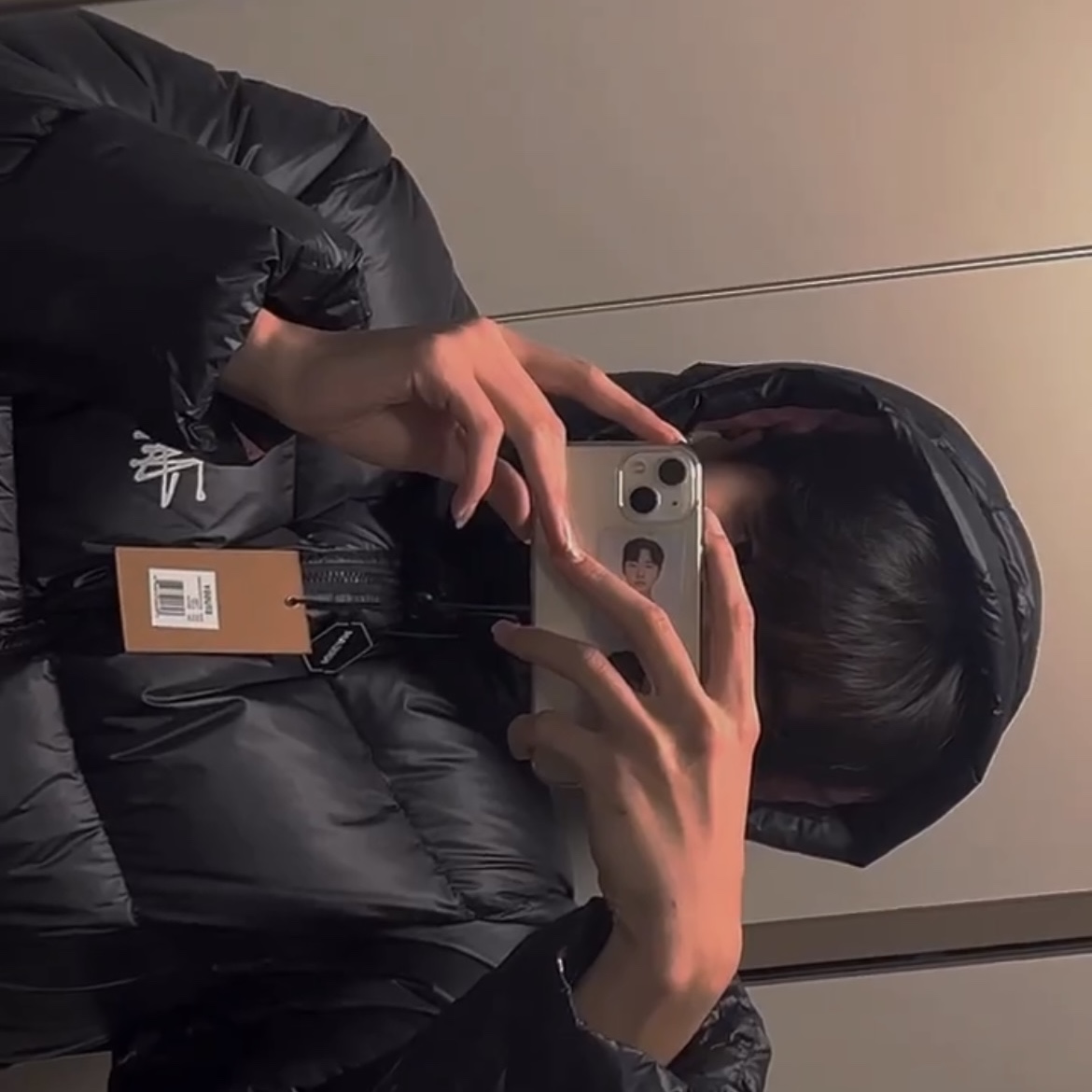 Stussy Micro Ripstop Down Parka Black 착용 스타일