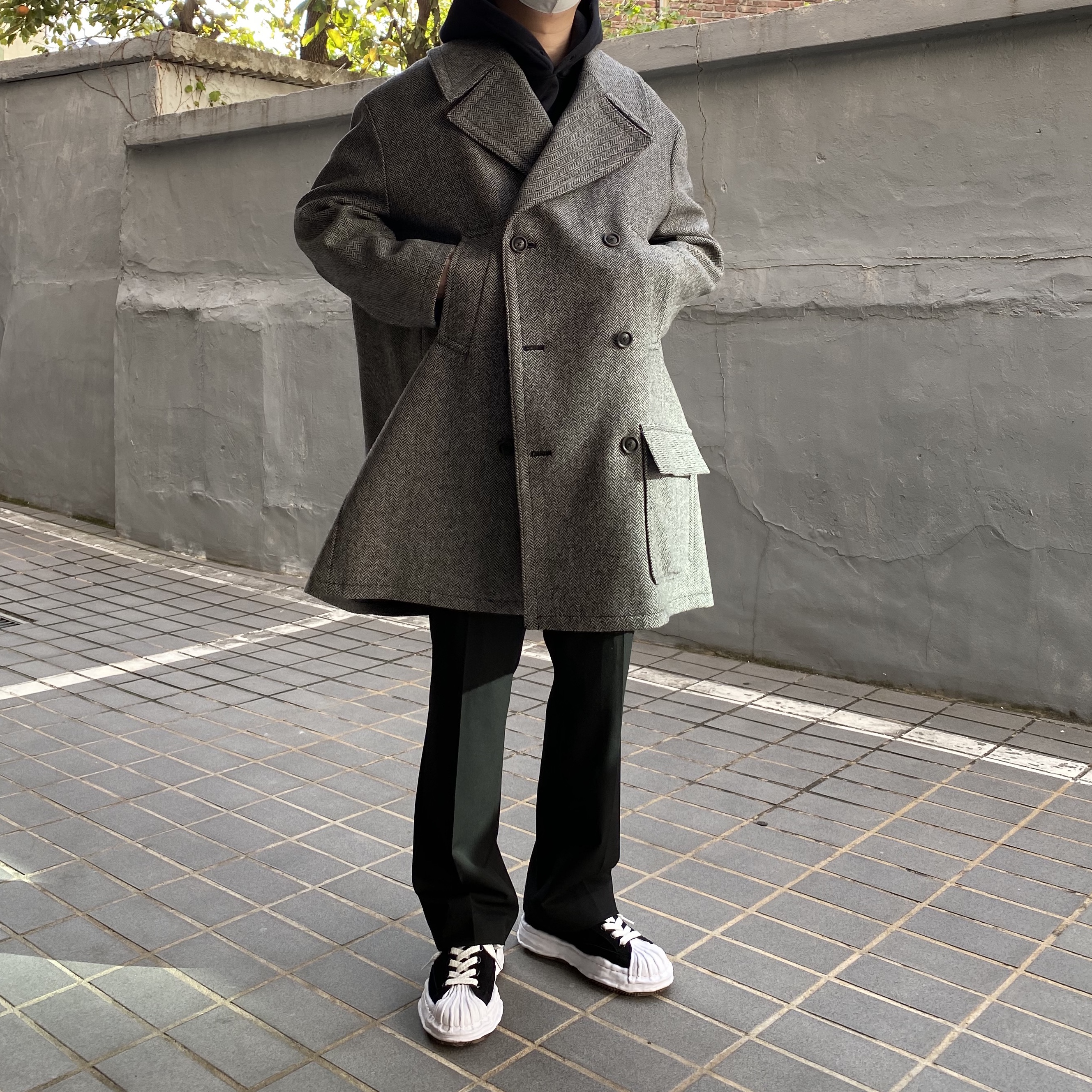 Maison Mihara Yasuhiro Blakey OG Sole Canvas Low-top Sneakers Black 착용 스타일