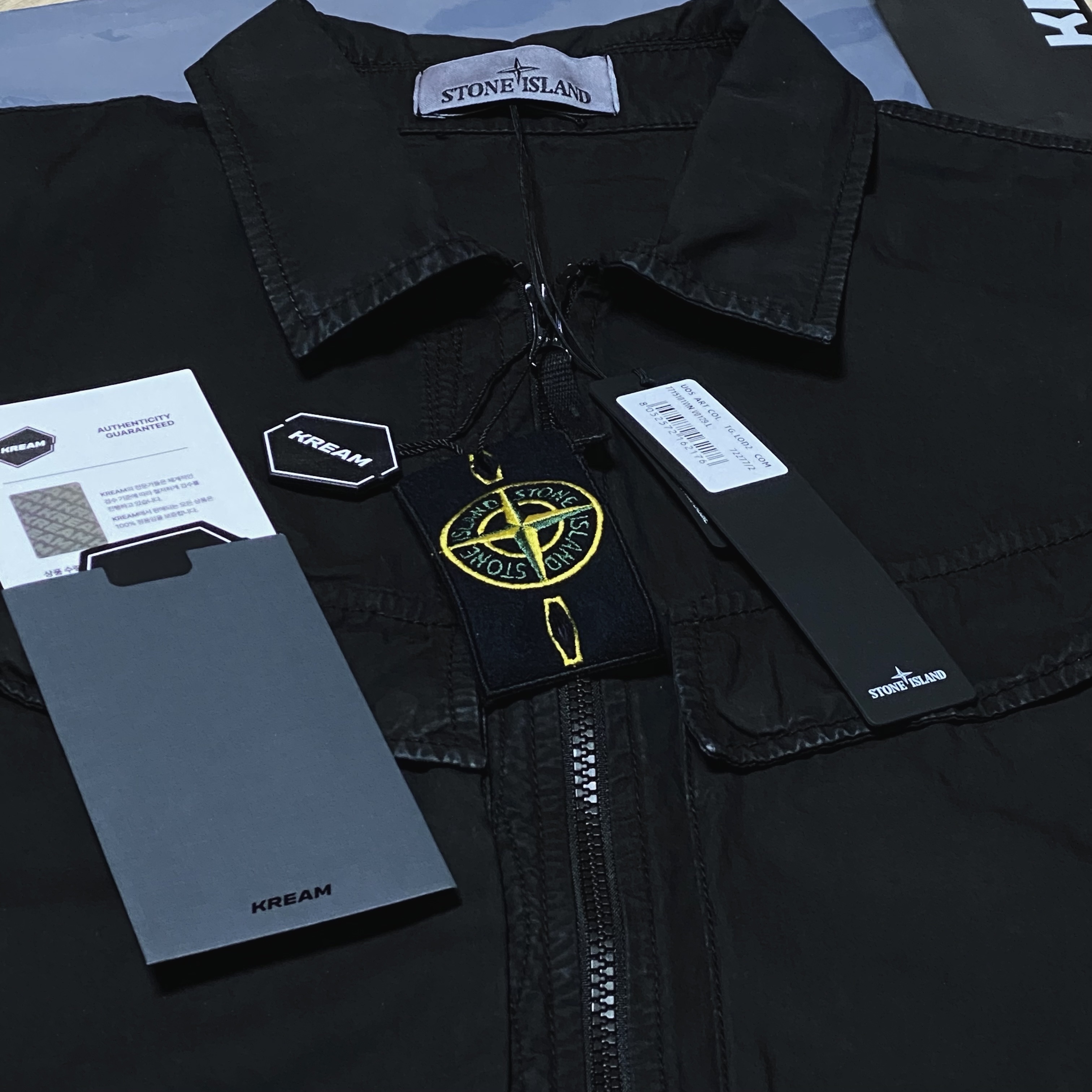 Stone Island 101WN Brushed Cotton Canvas T.CO+OLD Overshirt Black - 22FW 착용 스타일