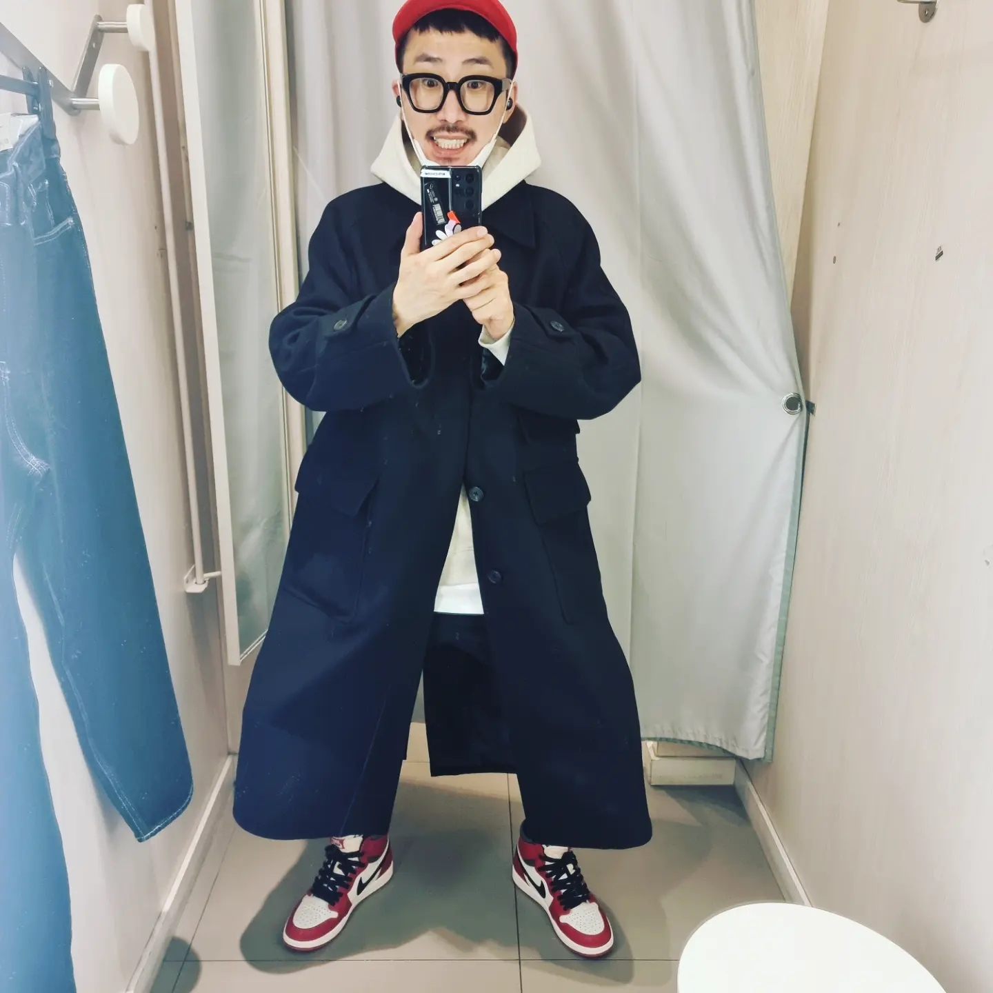 Jordan 1 Retro High OG Chicago 2022, Essentials The Core Collection Hoodie Light Oatmeal 착용 스타일 - 4