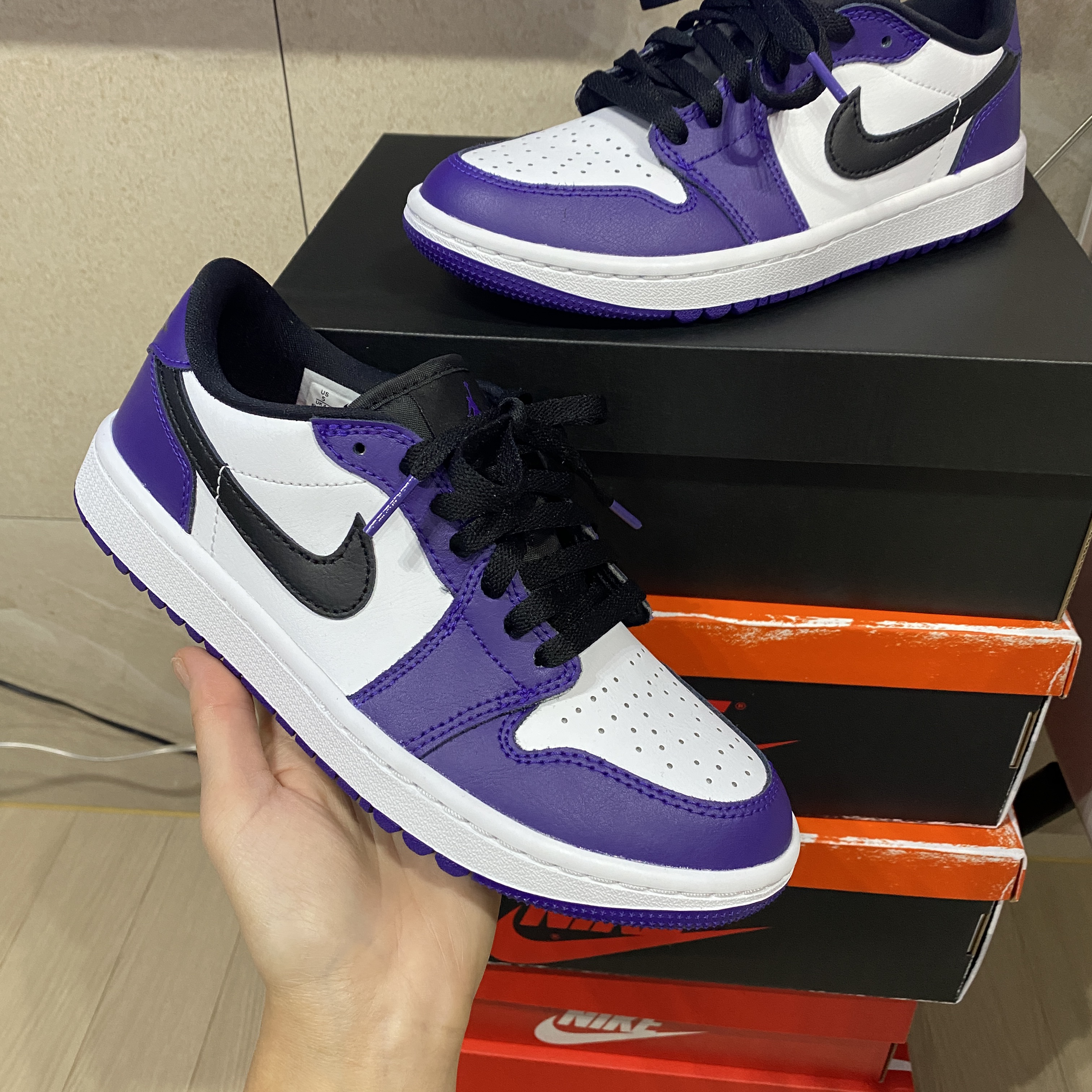 Jordan 1 Low Golf Court Purple 착용 스타일