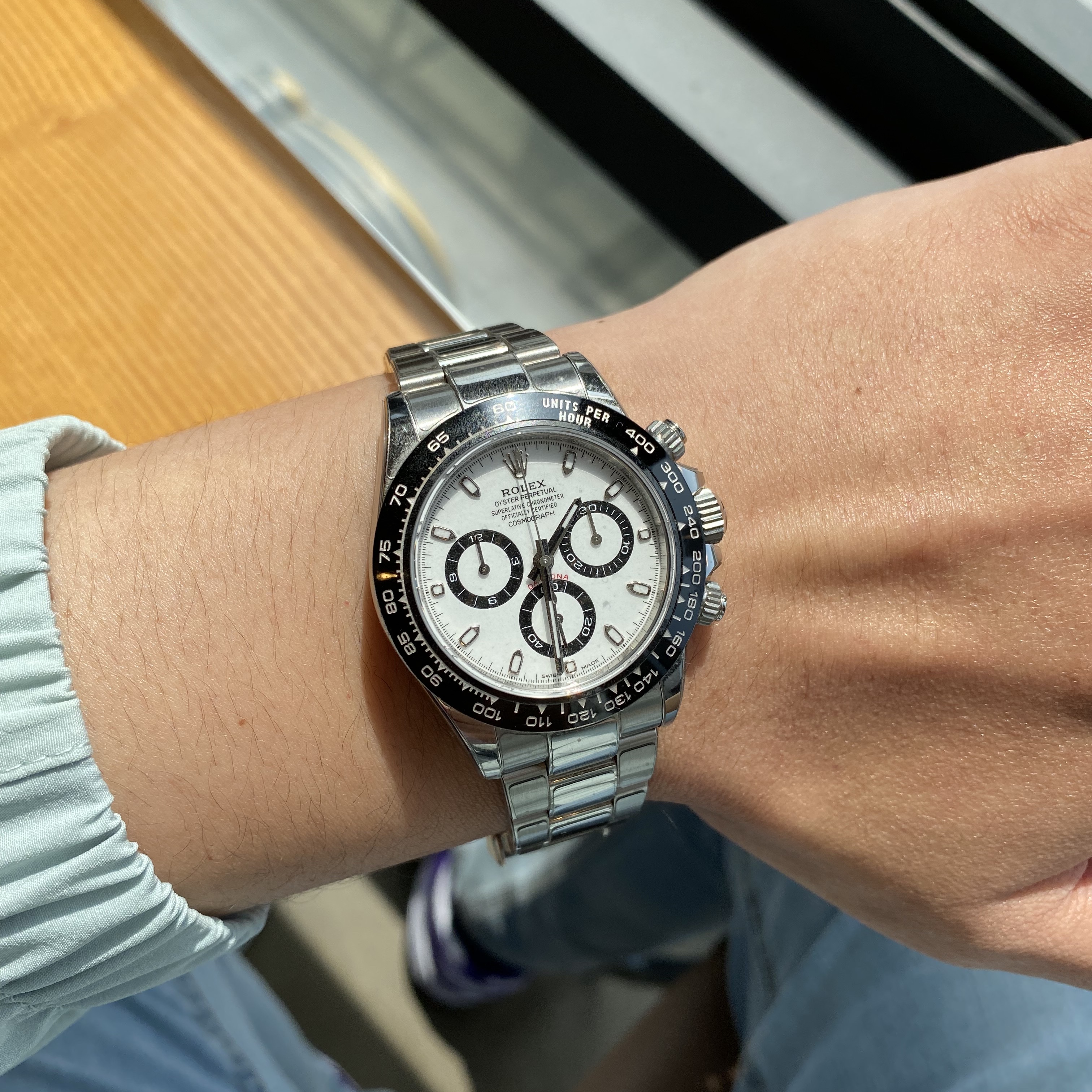 Rolex Cosmograph Daytona 40mm 116500LN White Oyster 착용 스타일