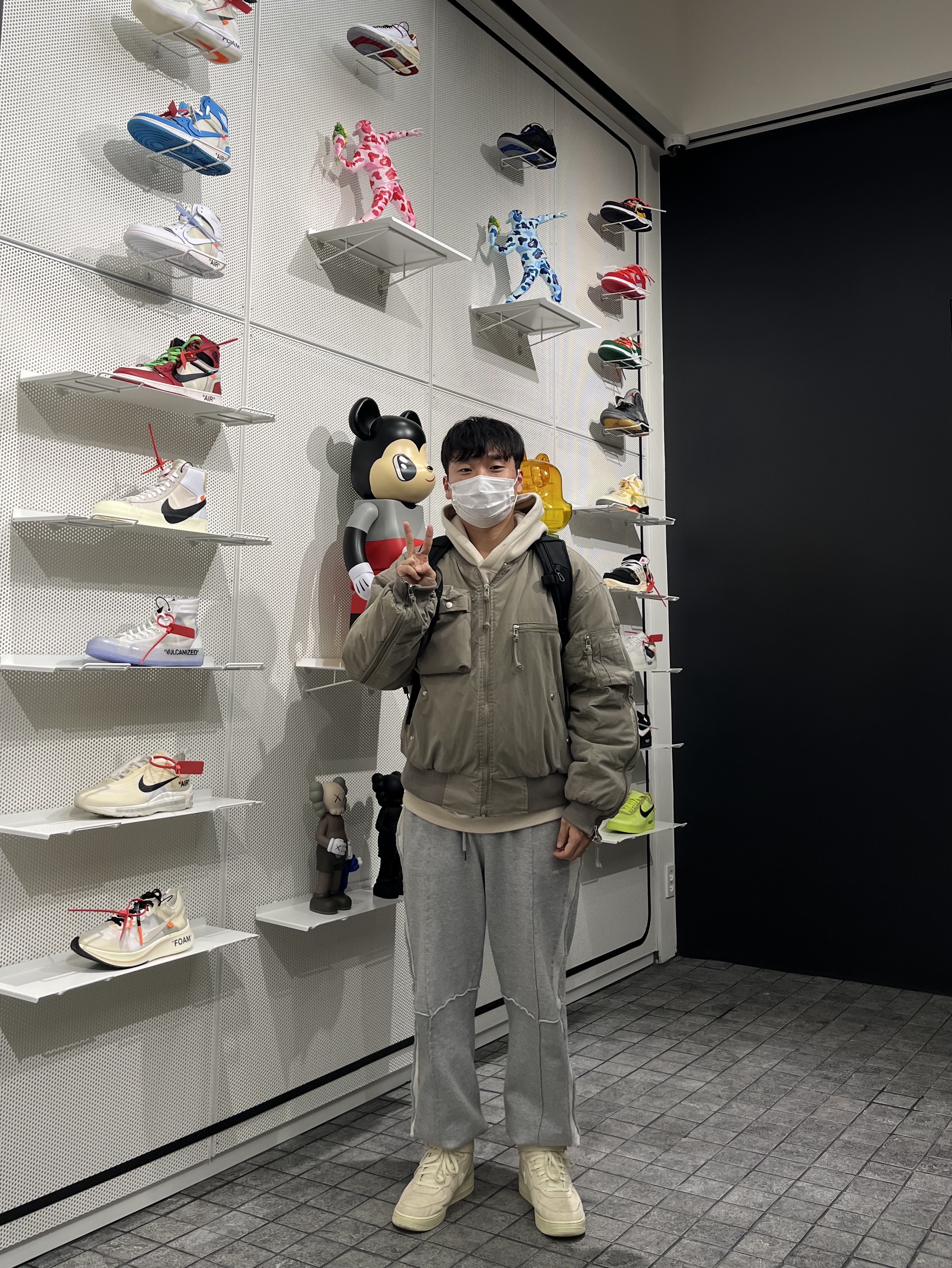 Nike x Stussy Air Force 1 '07 Mid SP Fossil 착용 스타일