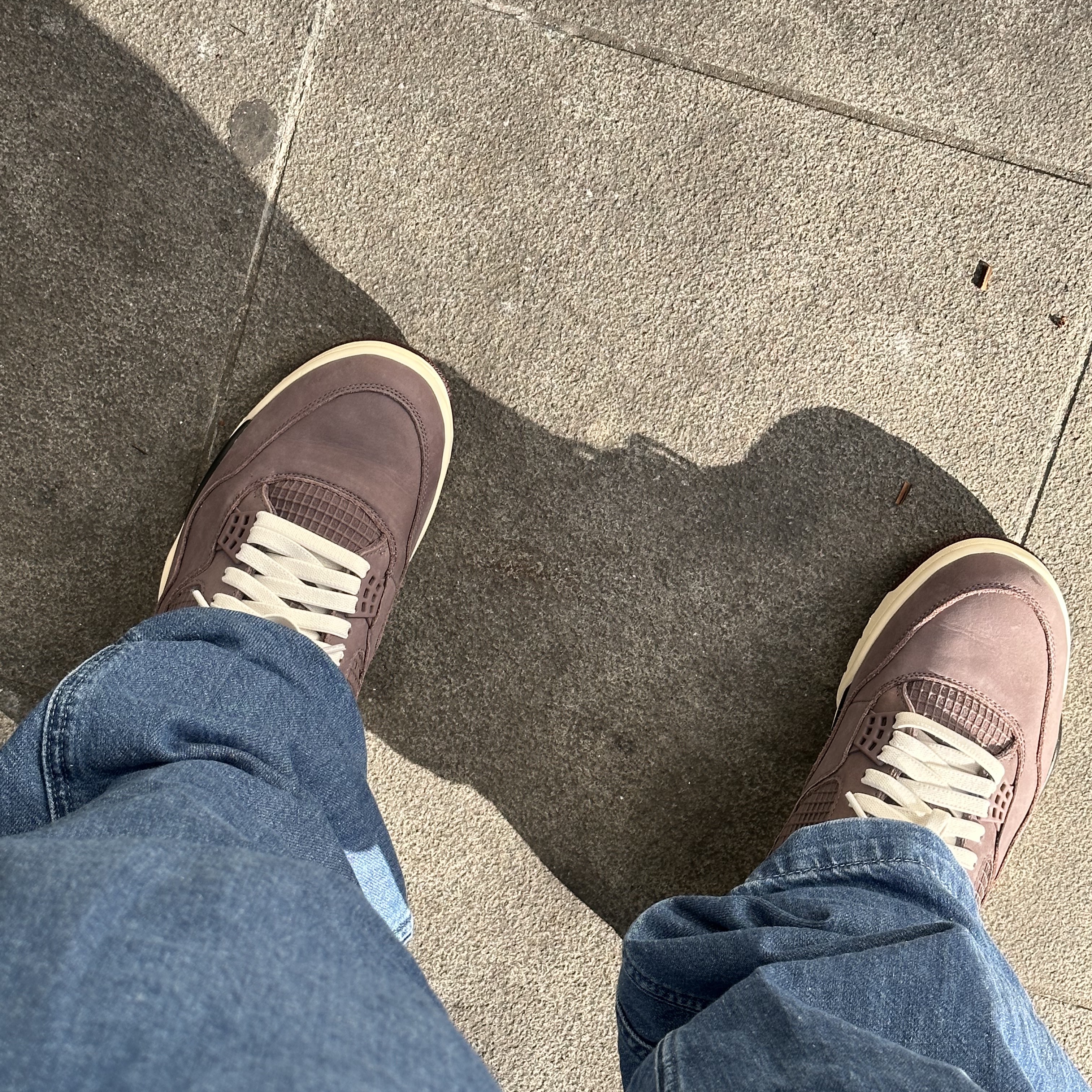 Jordan 4 x A Ma Maniere Retro Violet Ore, Stussy S Talk Melton Varsity Jacket Black 착용 스타일 - 2