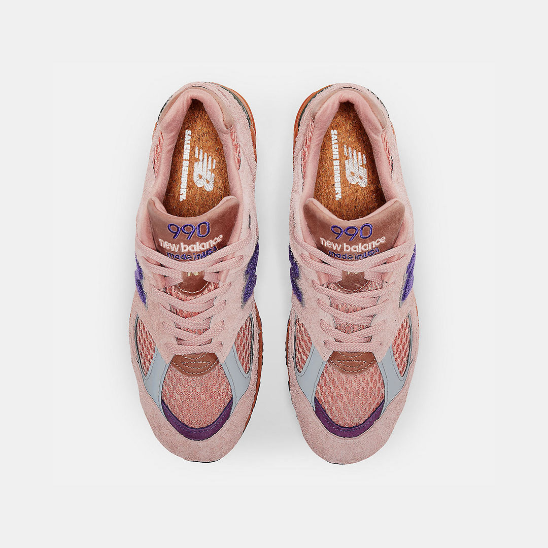 New Balance x Salehe Bembury 990v2 Made in USA Misty Rose 착용 스타일 - 4