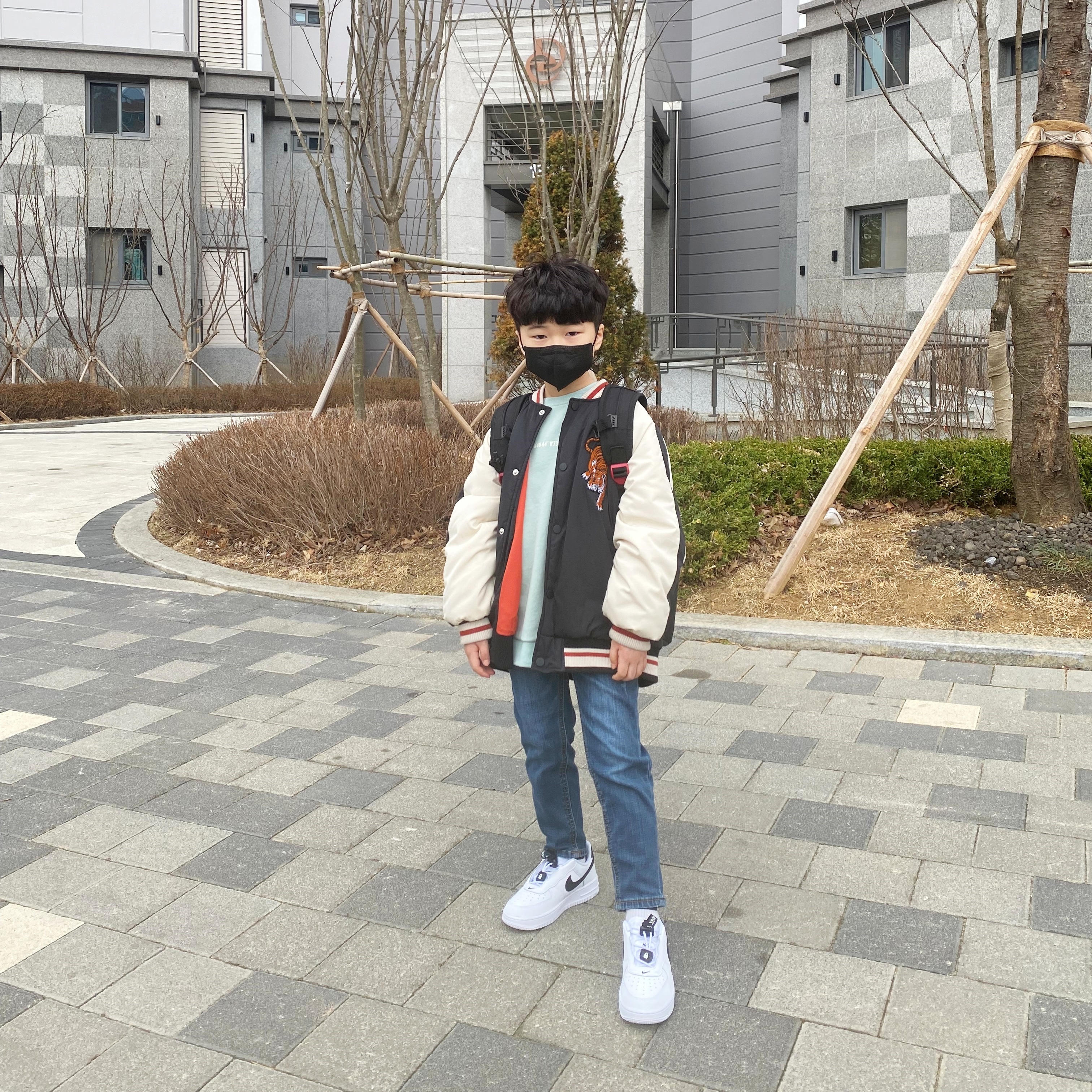 (PS) Nike Force 1 Toggle White Black 착용 스타일 - 1