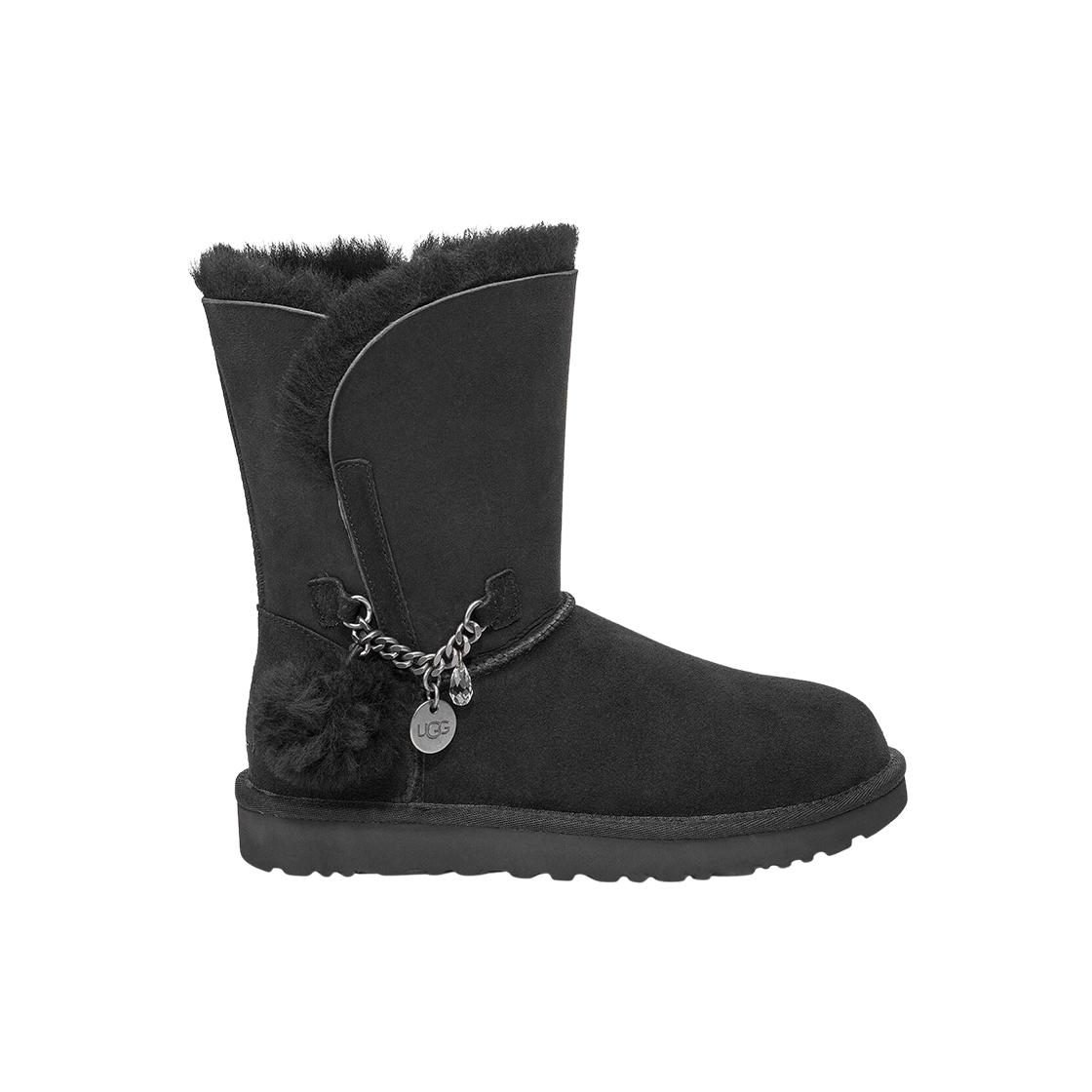 (W) 어그 클래식 쇼트 참 부츠 블랙((W) UGG Classic Short Charm Boots Black) - 1