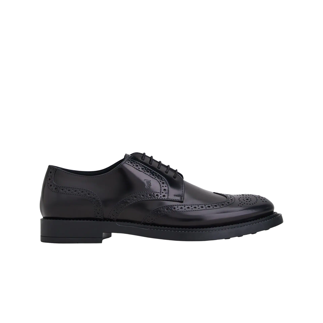 토즈 스탬프 모노그램 레더 레이스업 슈즈 블랙(Tod's Stamped Monogram Leather Lace-Up Shoes Black) - 1