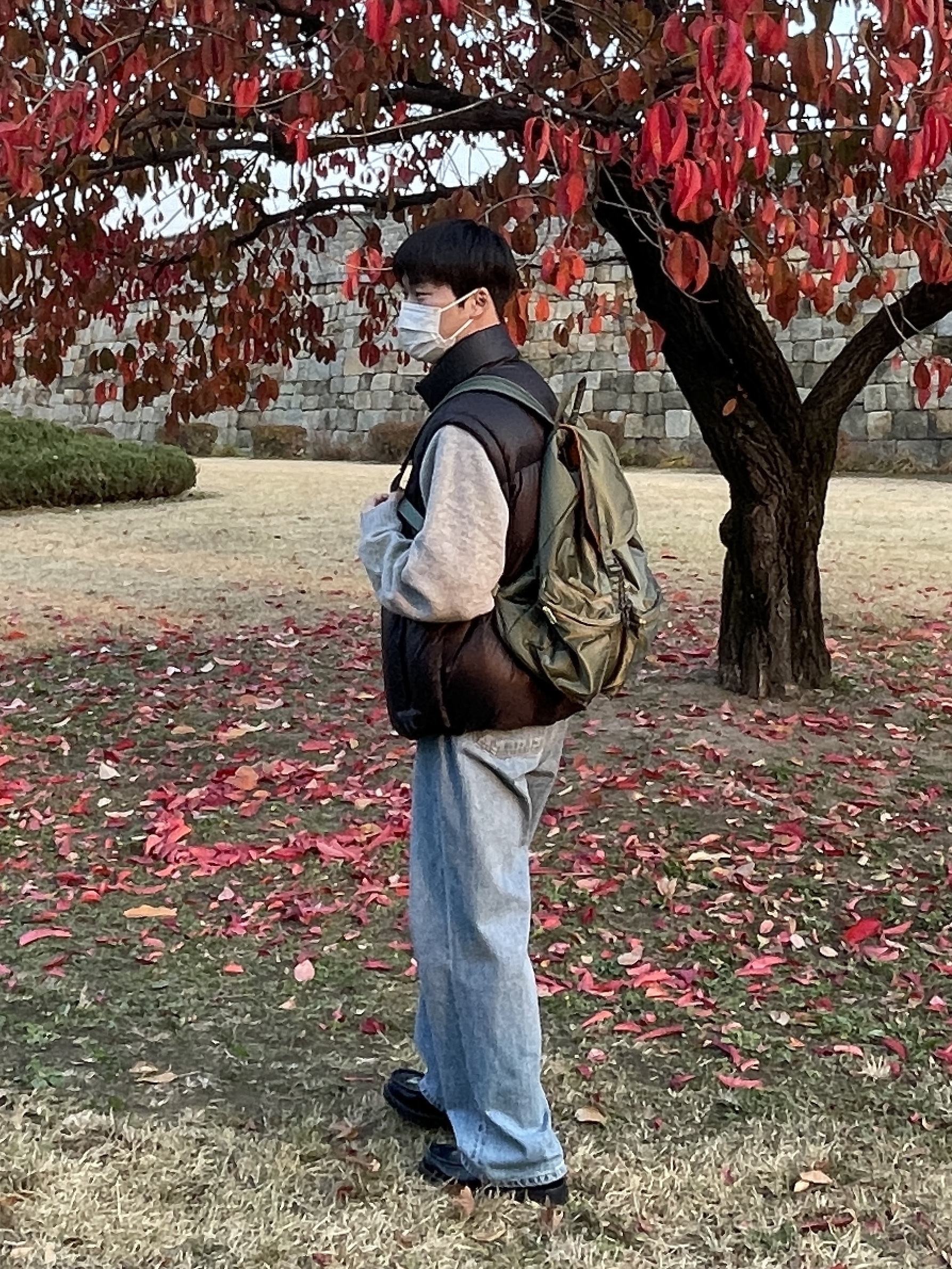Porter Tanker Backpack Sage Green 착용 스타일
