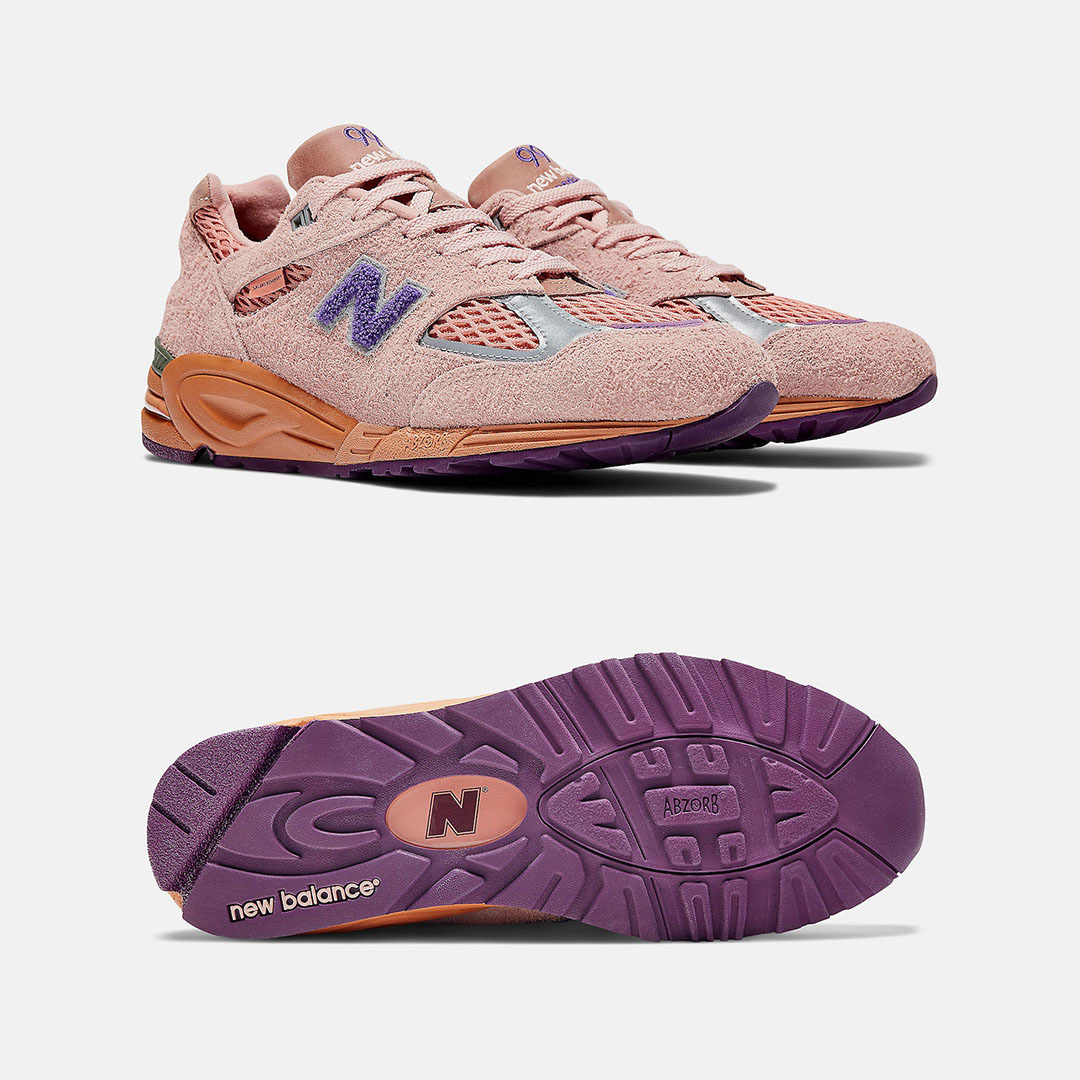 New Balance x Salehe Bembury 990v2 Made in USA Misty Rose 착용 스타일 - 2